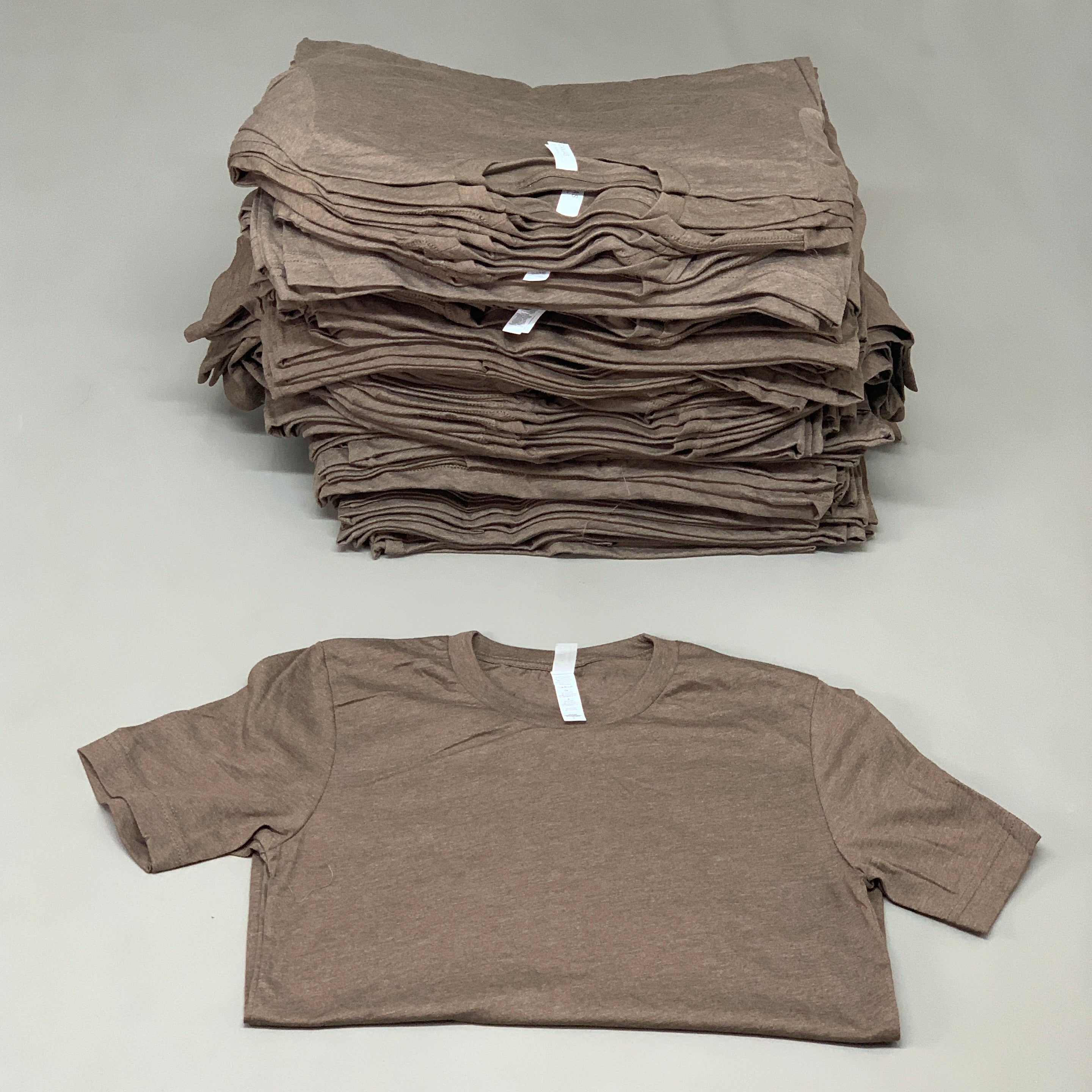 BELLA + CANVAS (12-PACK) Unisex Crewneck Short Sleeve Tees Sz S Heather Brown (New)