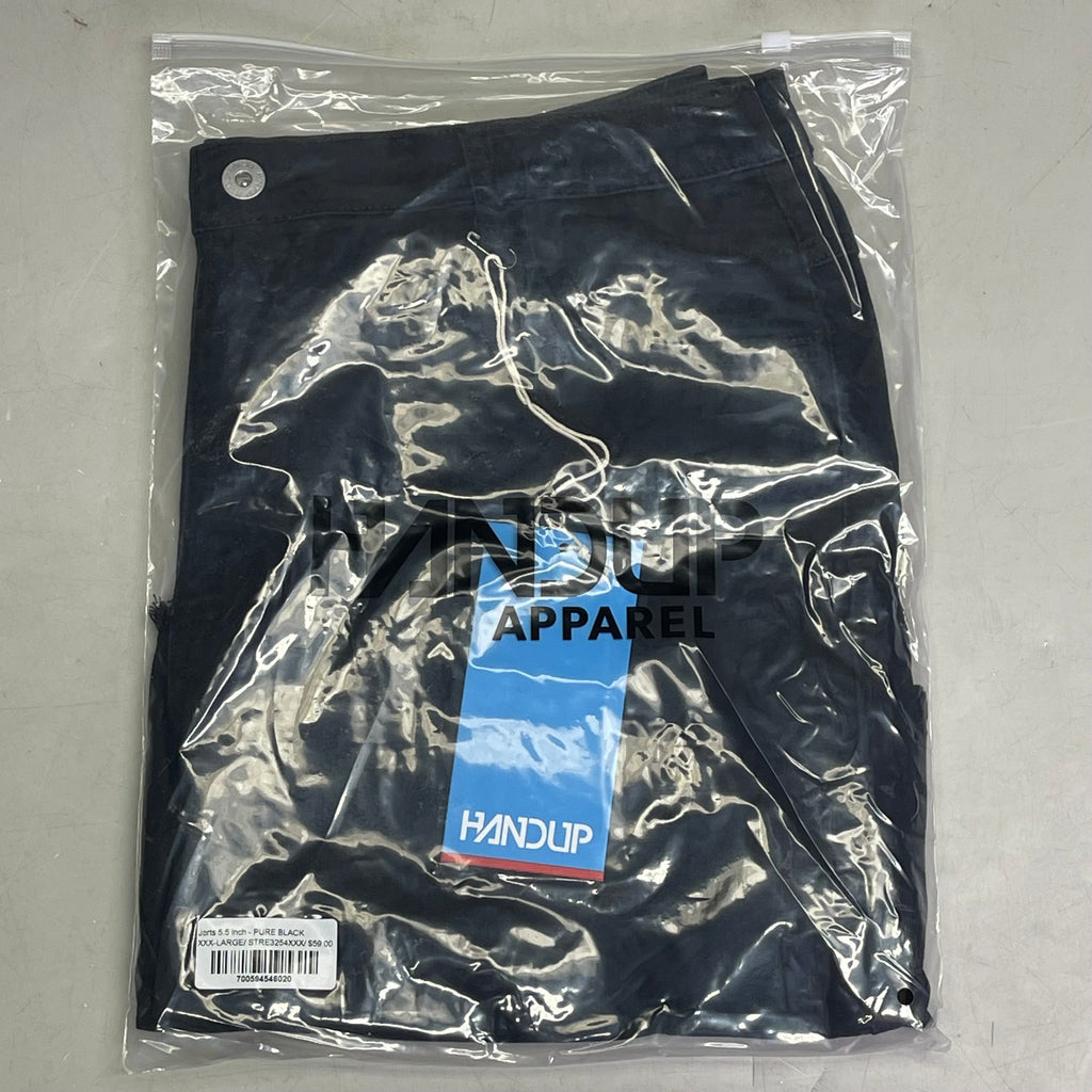 HANDUP APPAREL Jorts 5.5" XXXL Men's Pure Black STRE3254XXX