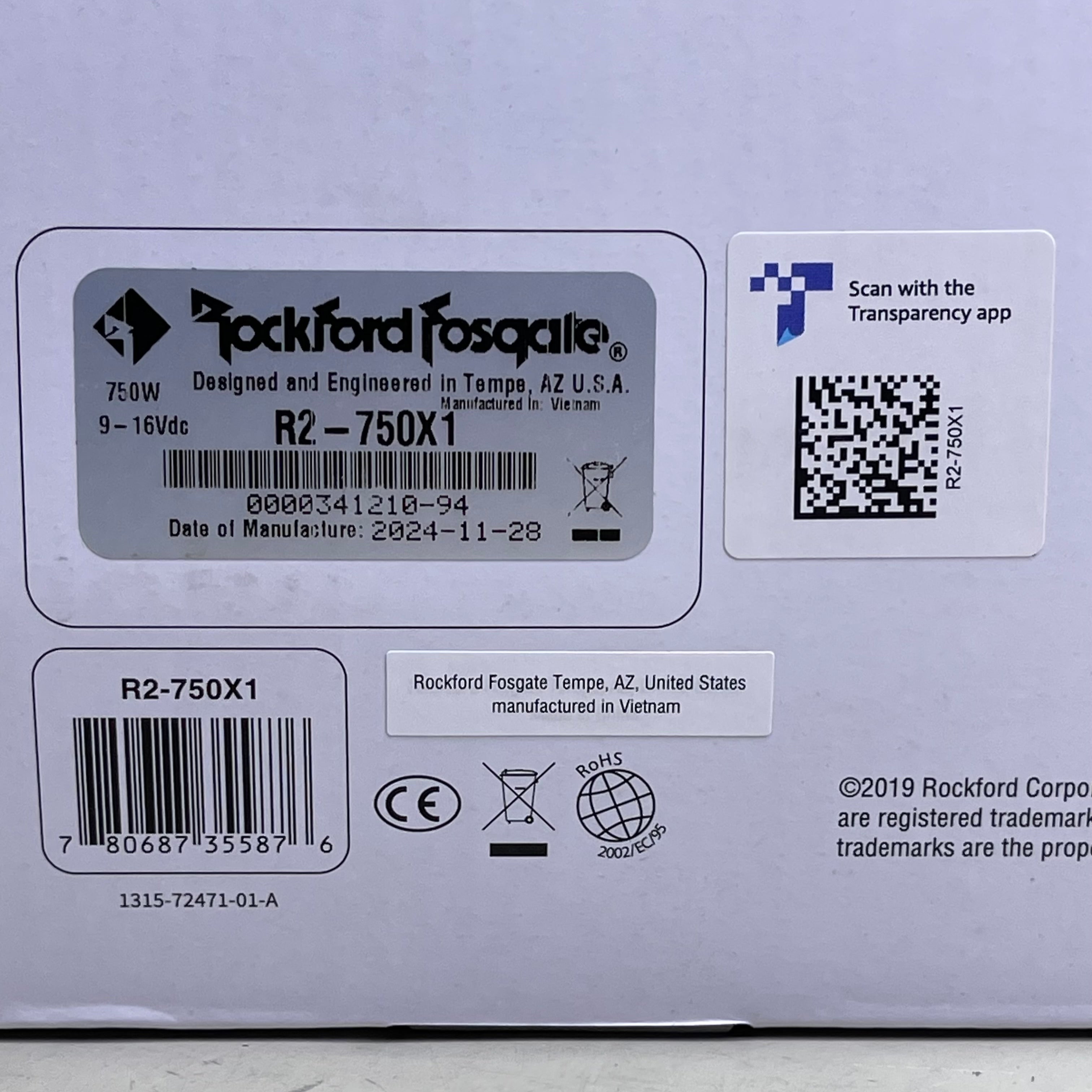 ROCKFORD FOSGATE Prime Series Mono Amplifier 750W Black R2-750X1