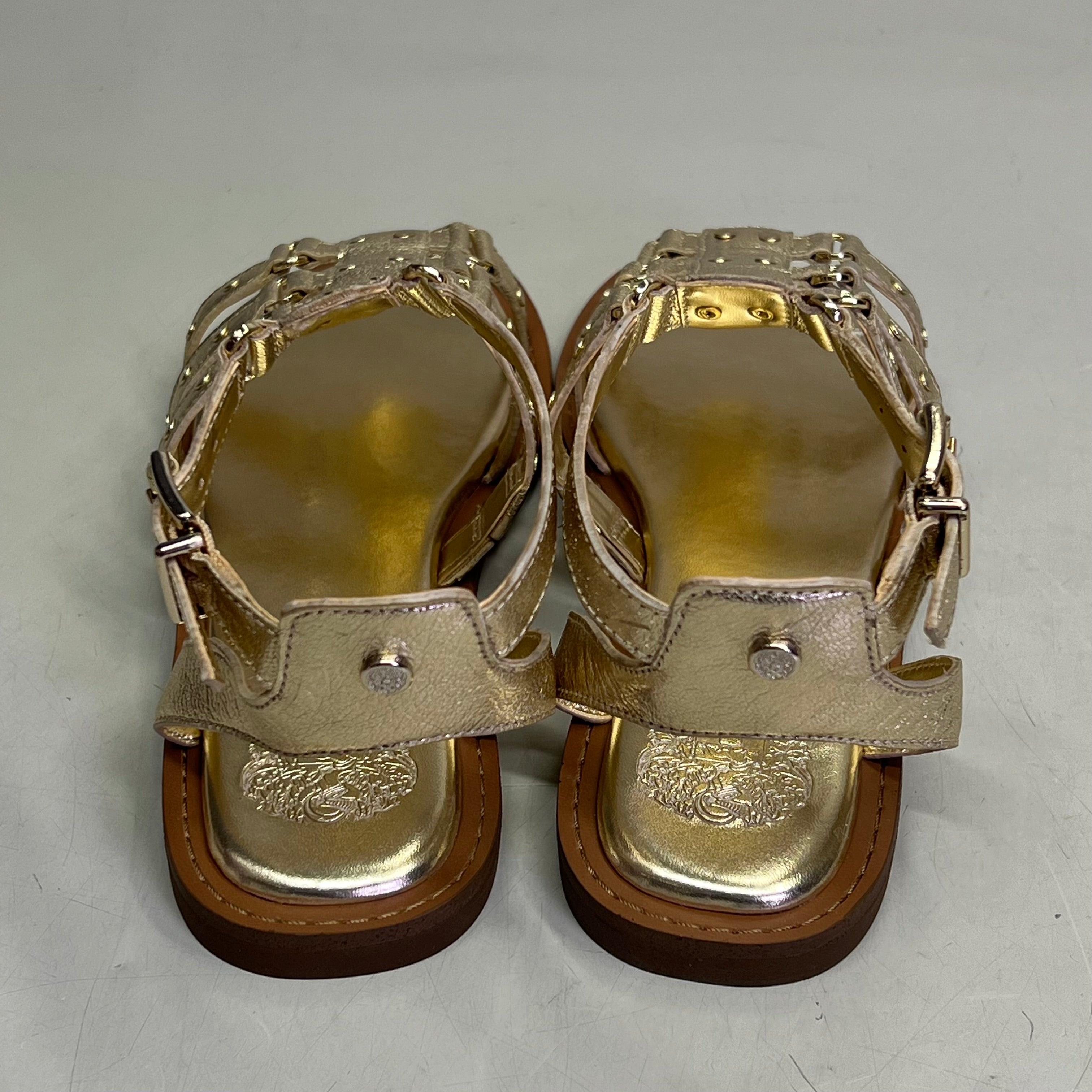 VINCE CAMUTO Leather Studded Gladiator Sandals Women's Sz 9M Egyptian Gold