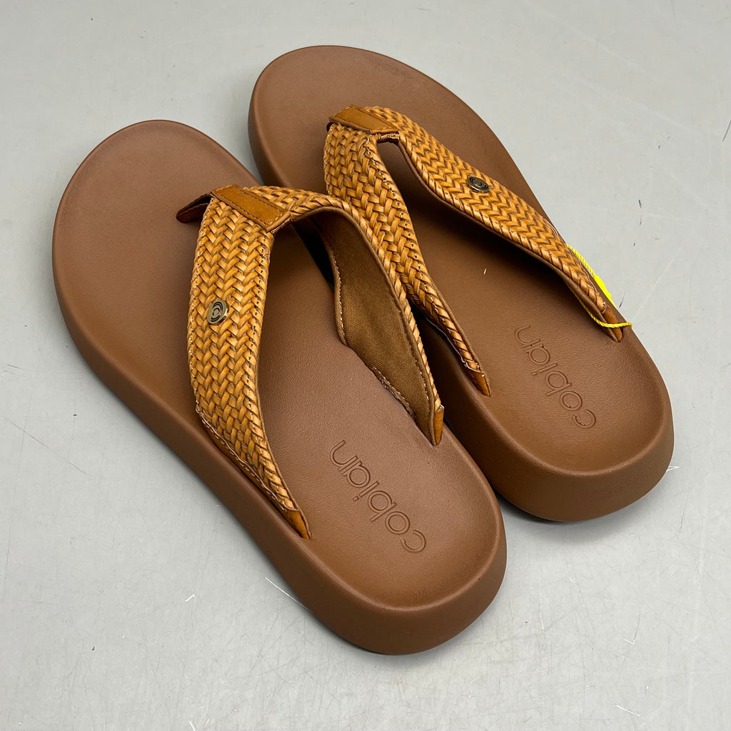 COBIAN Palmilla Braided Synthetic Leather Strap Sandals Women's Sz 8 EU 38.5 Tan PAL25-230-8