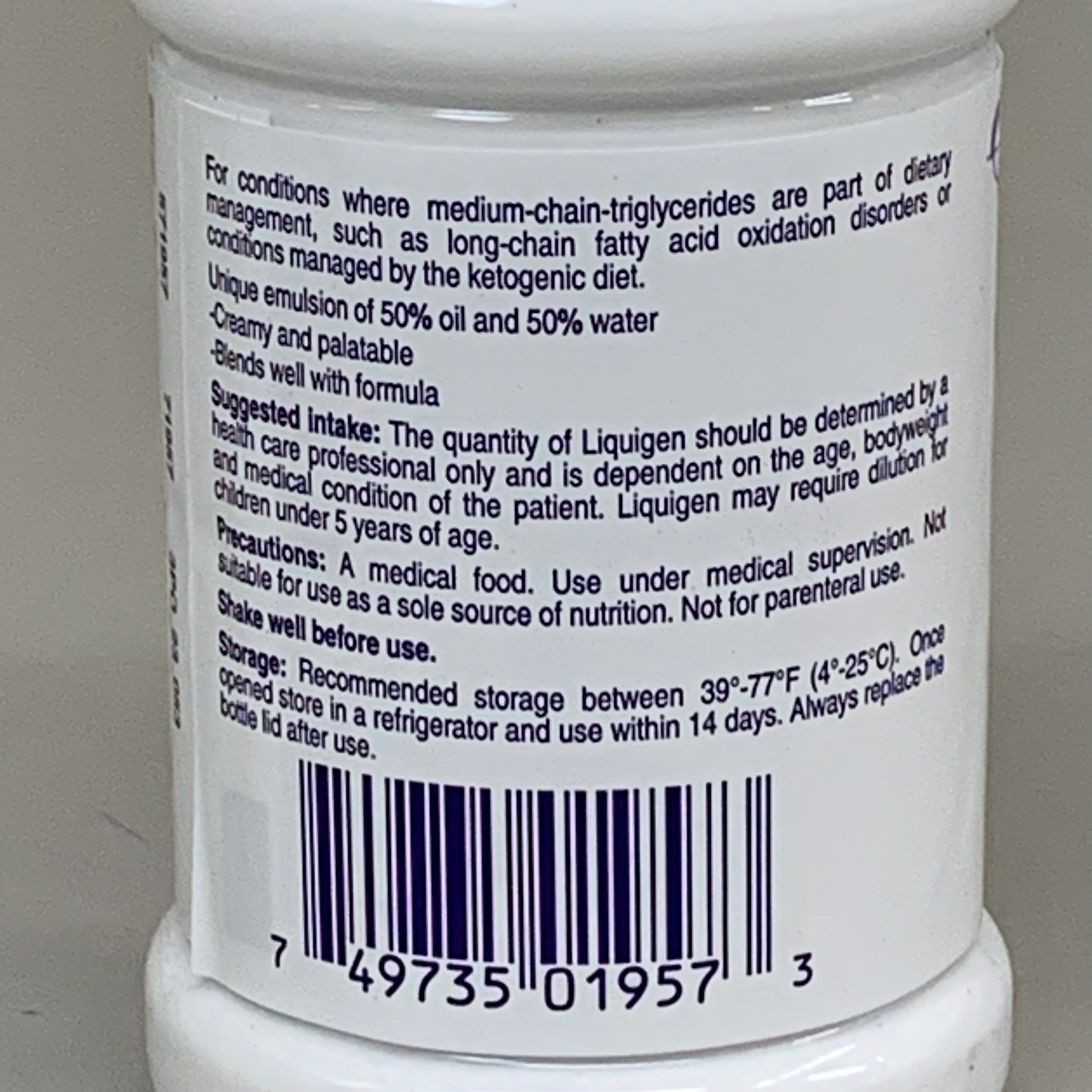 NUTRICIA Liquigen Emulsified MCT Oil High Energy Medium Chain BB 09/25 8.5 fl oz