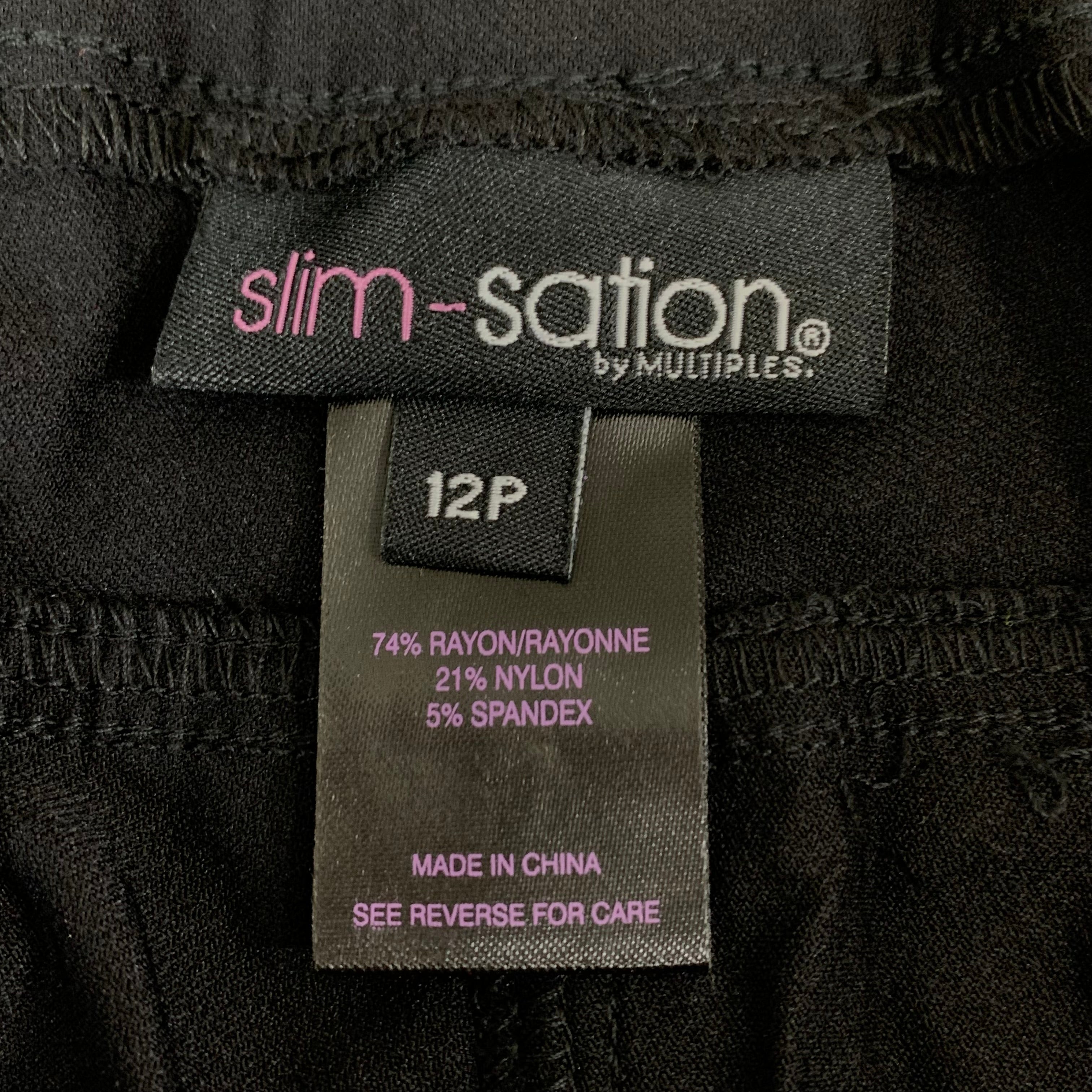 MULTIPLES Ankle Pants Petite Women's Sz 12P Black