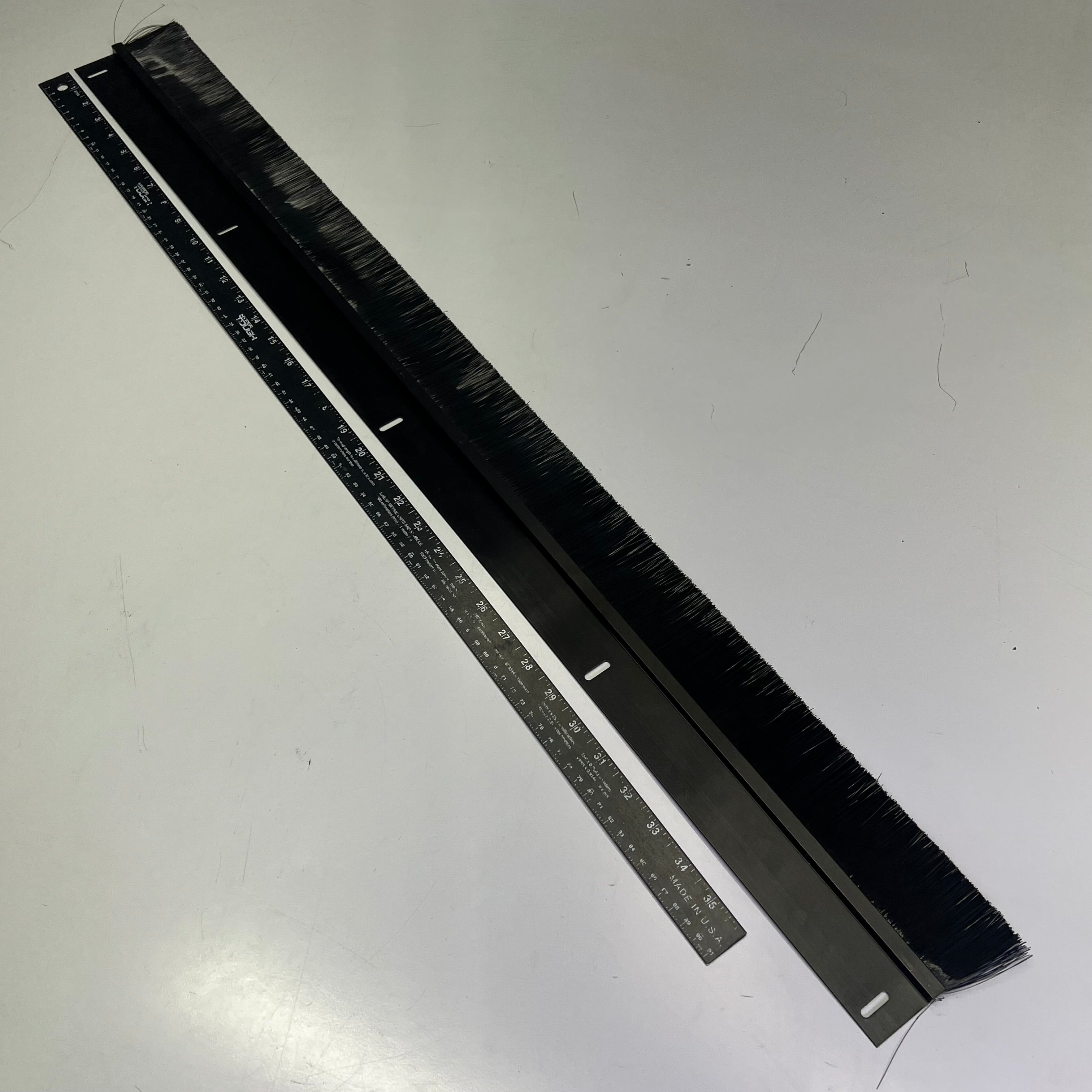 FELTON Straight Strip Brush Door Seal 2" Bristles 9.5" Mounting 39" X 4" 491459