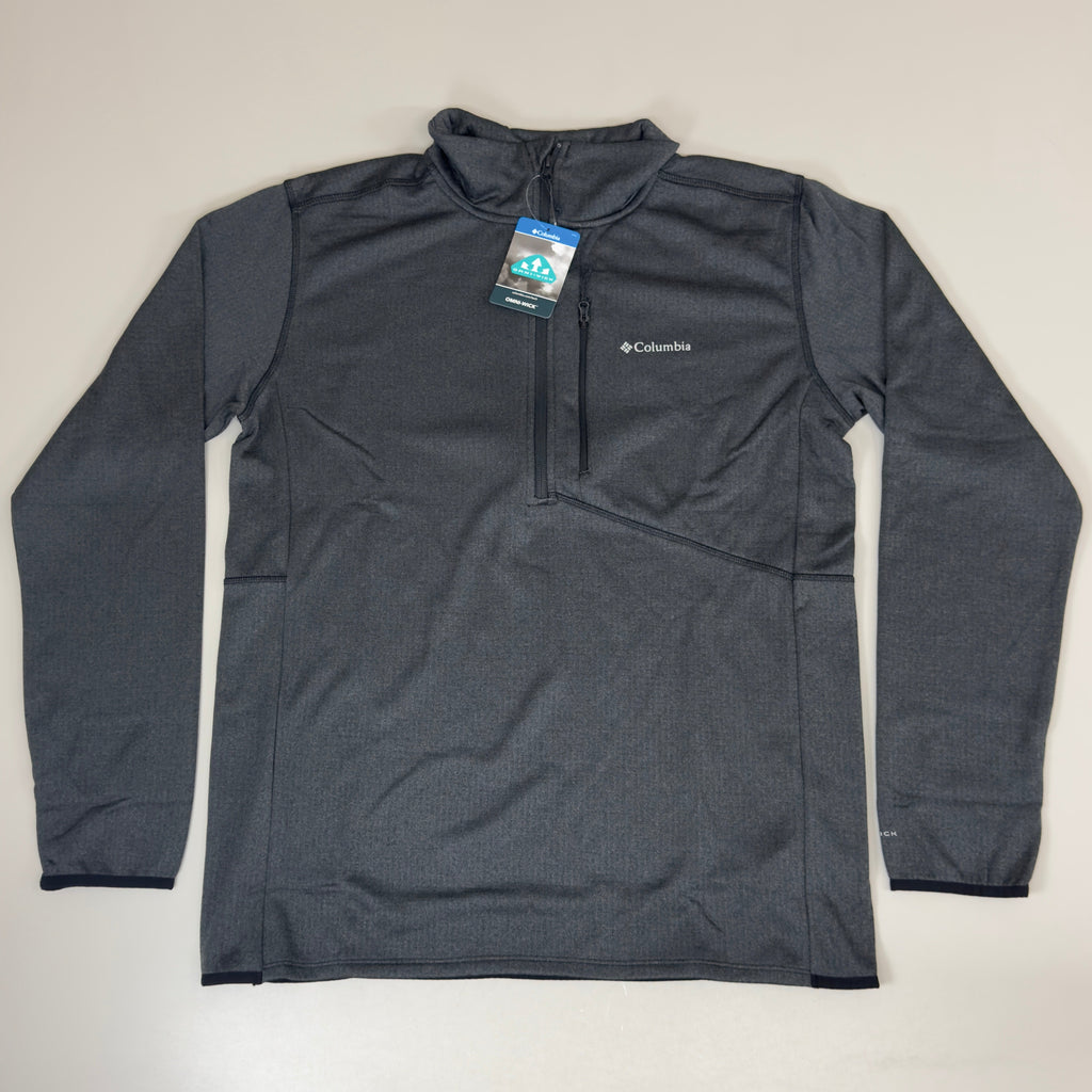 COLUMBIA Park View Fleece Half Zip Omni-Wick Men's Sz XL Blk Heather 1952201010