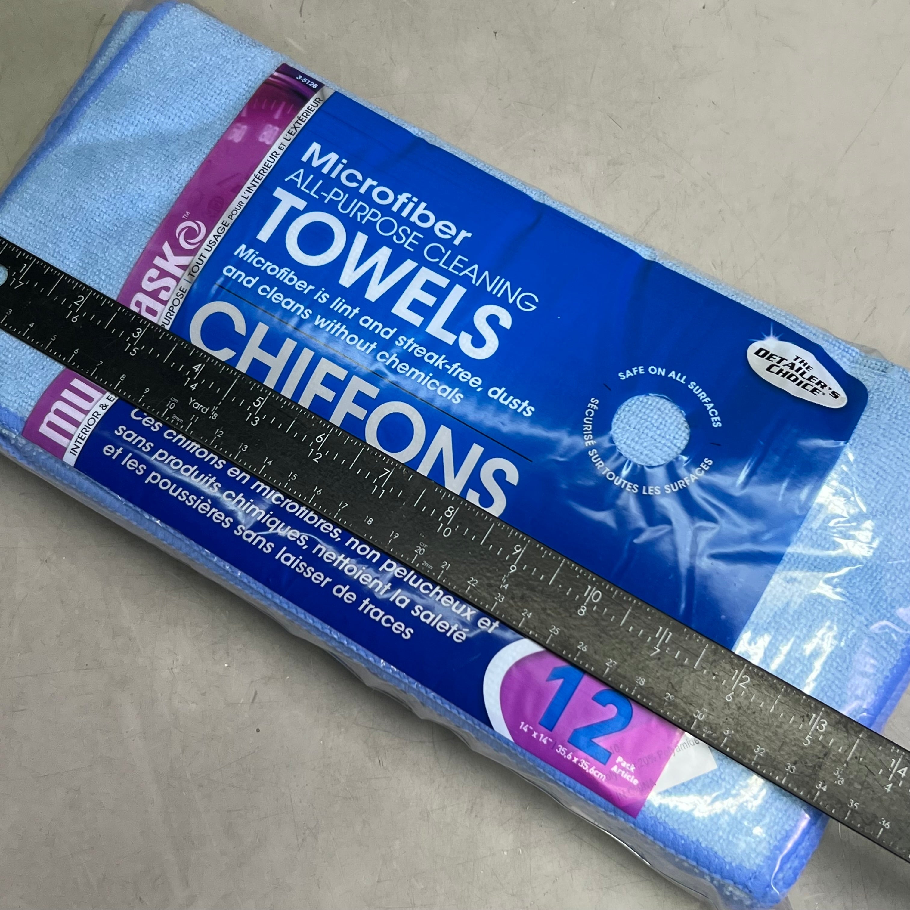 MULTI-TASK (12 PACK) Microfiber All Purpose Cleaning Towels Sz 14" x 14" 3-5128
