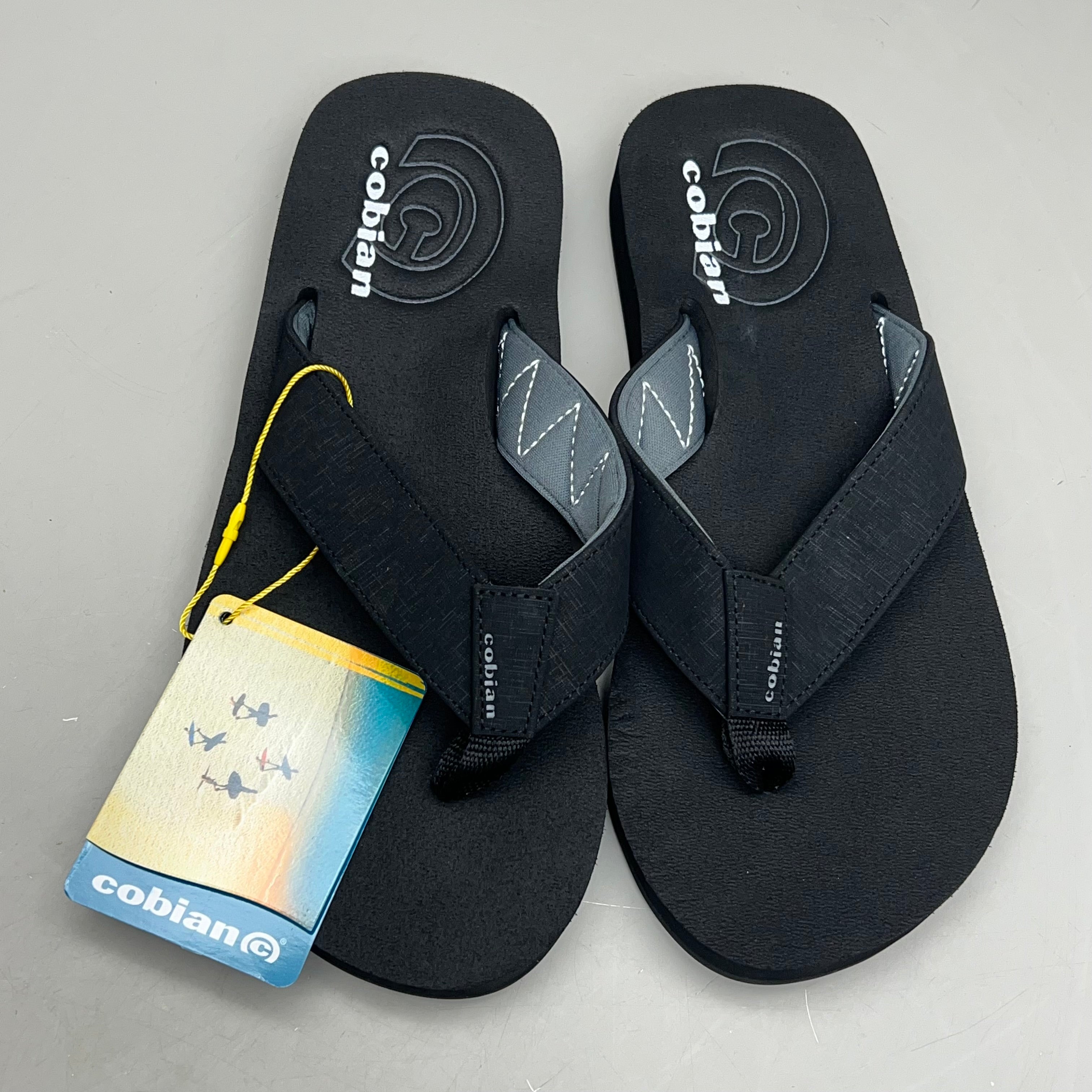 COBIAN Floaters 2 Synthetic Strap Flip Flop Men's Sz 8, EU 40 Black FLT18-001-8