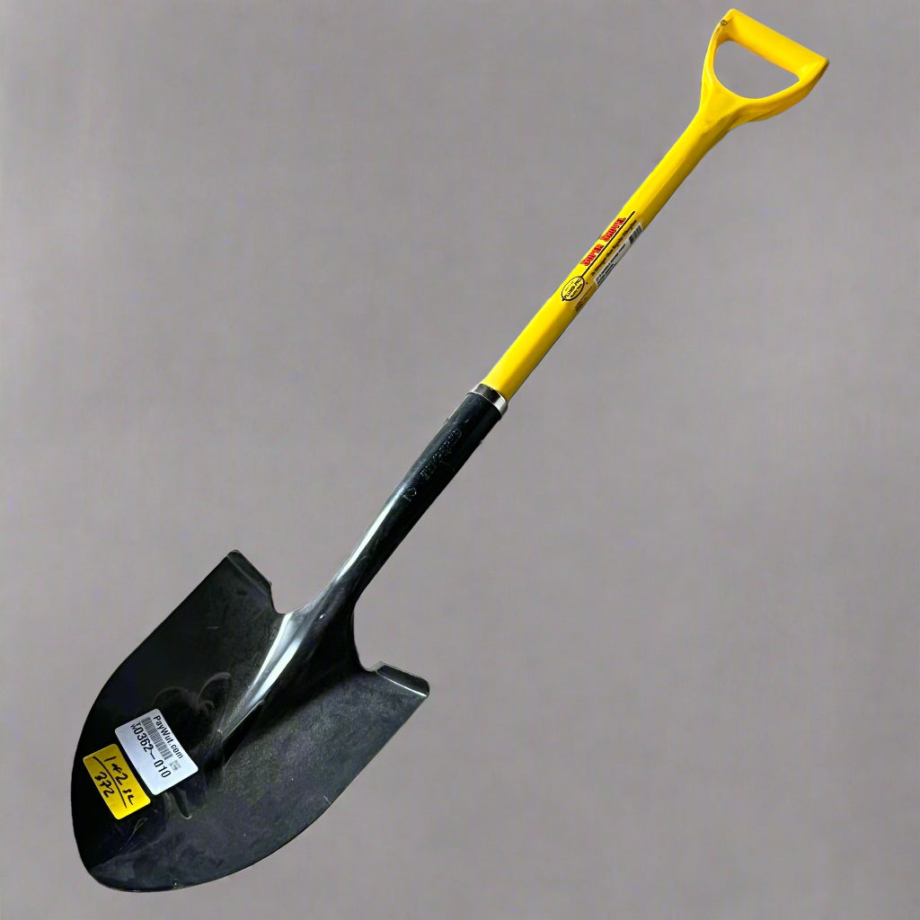 PLUMB-PRO Handle Round Point Super Shovel 27" D, Yellow & Black 326