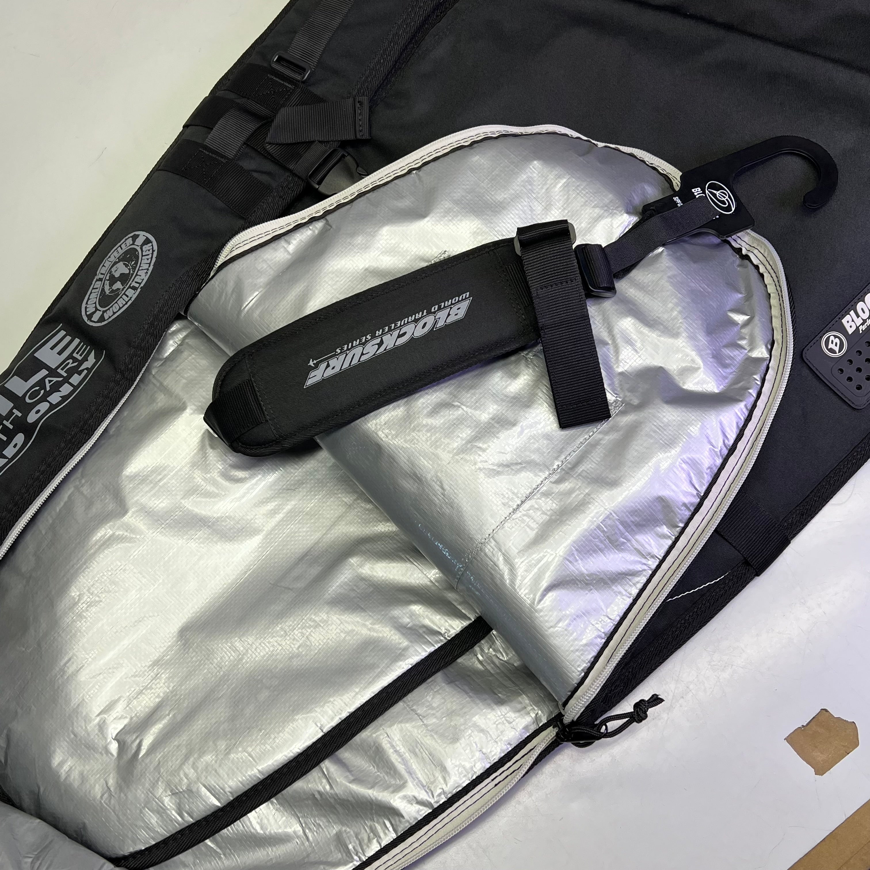 BLOCK SURF Double Coffin World Traveler Series Board Bag 6'6" - Holds 2 - 3 Black