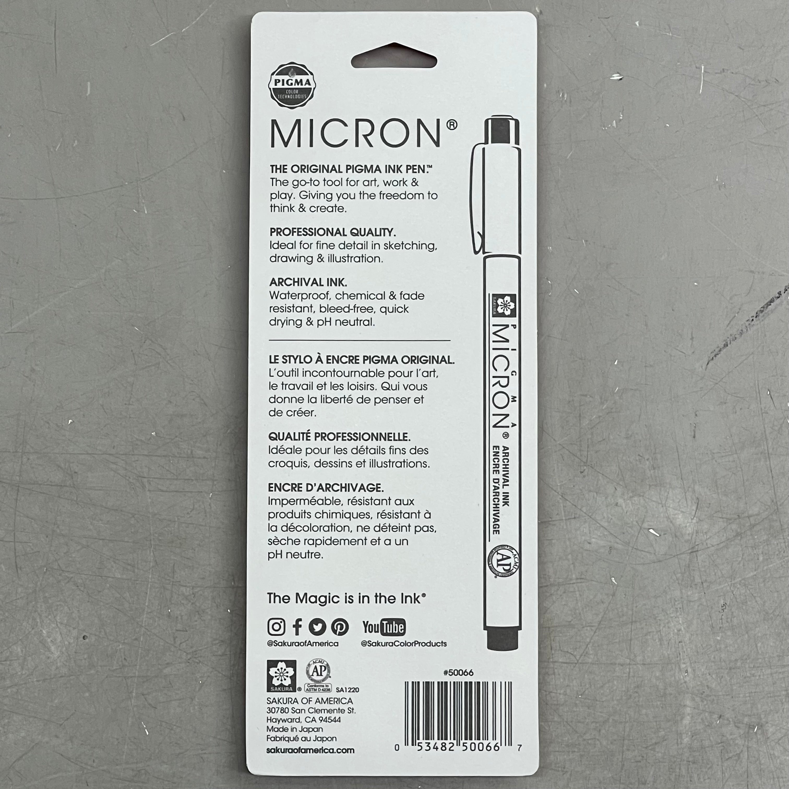SAKURA (18-PACK) Pigma Micron Pens 0.25mm, 0.35mm, 0.45mm Black 50066