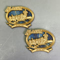 Z@ (2 PACK) Sled Dogs Laser Cut Wood Magnet Souvenir From JUNEAU, AK Made In USA