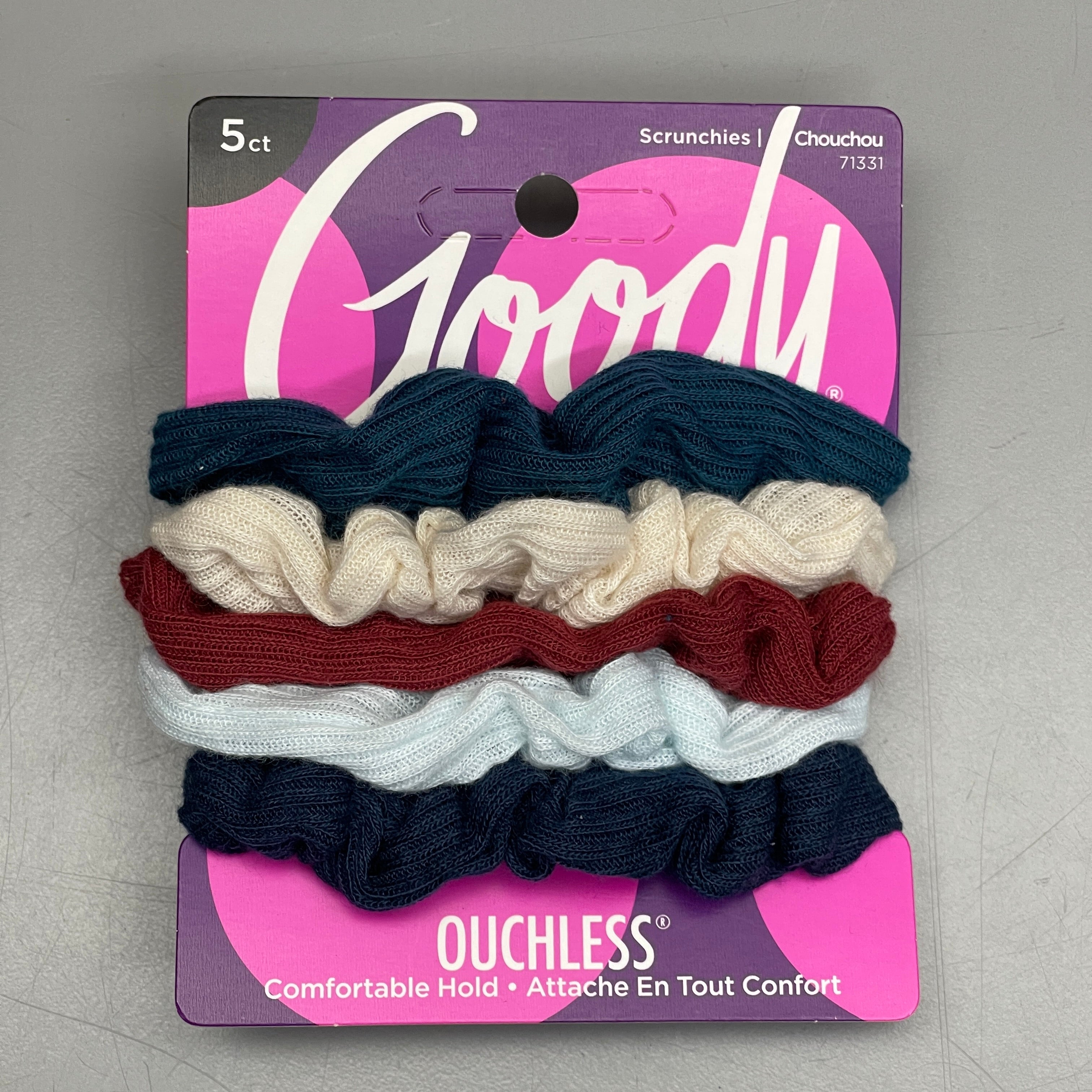 GOODY Comfort Hold Scrunchies 5 Assorted Colors 3001297 (New)