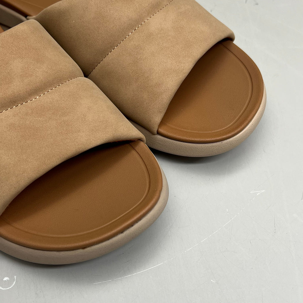 COBIAN Tolula Slide Enhanced Cushion Suede Strap Women's Sz 9 Tan TOL24-230-09
