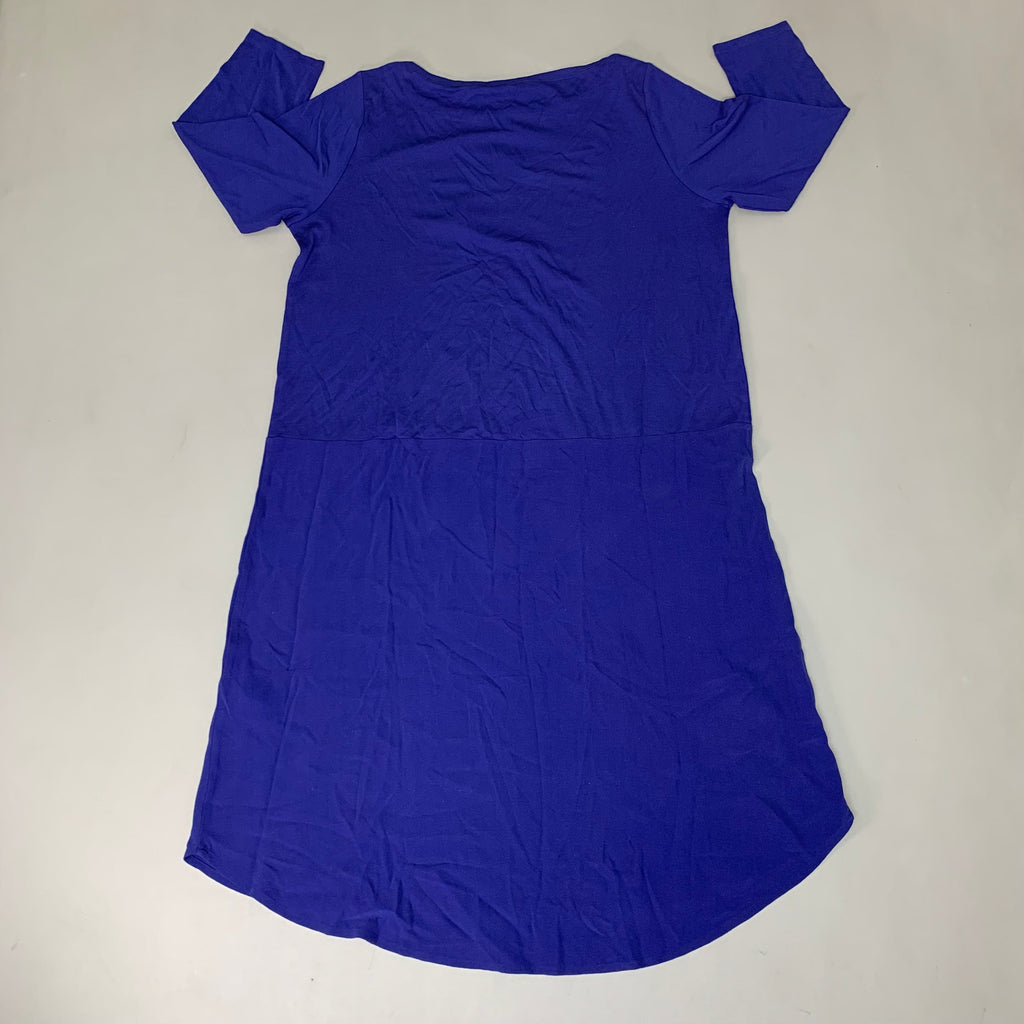 EILEEN FISHER Stretch Silk Jersey PM-Petite Medium Navy Blue S6GK-D3572P