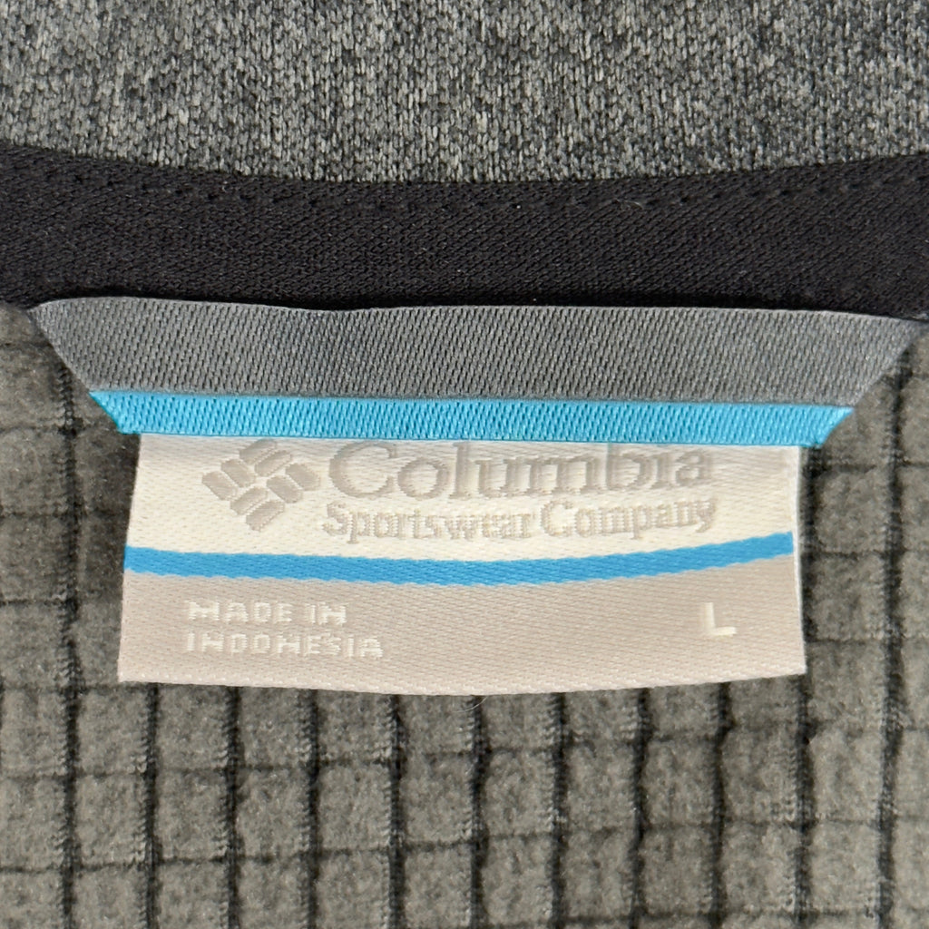 COLUMBIA Park View Fleece Half Zip Omni-Wick Men's Sz L Black Heather 1952201010