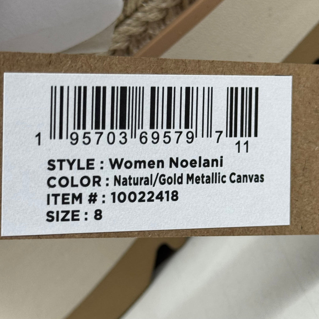 TOM'S Noelani Platform Wedge Sandals Women's Sz 8 EU38.5 Natural/Gold  10022418