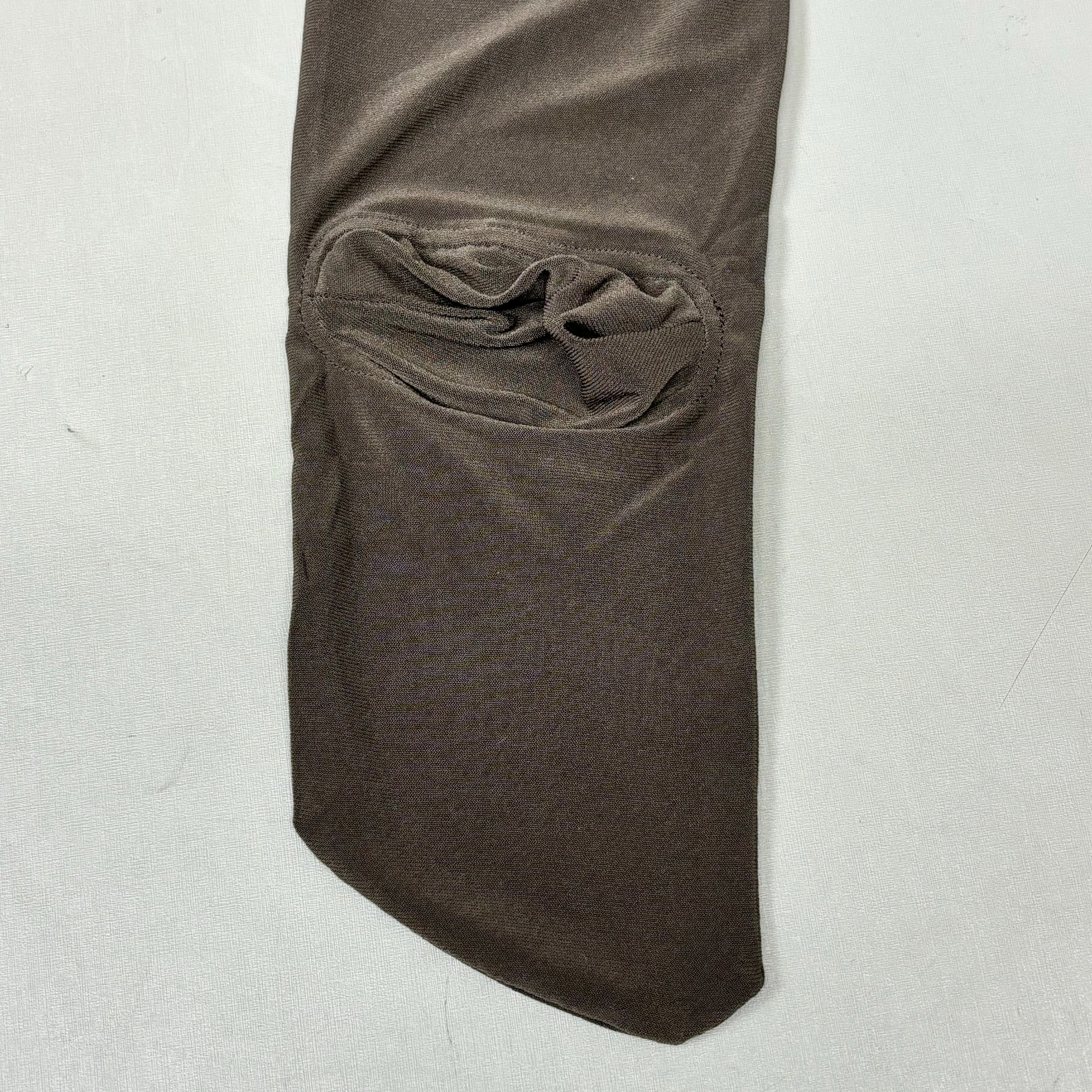 NORMA KAMALI Slim Fit Turtleneck Catsuit w/ Footsie Women's Sz XL/42 Chocolate
