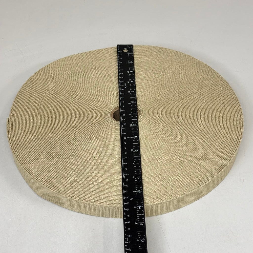 NORTH EAST KNITTING Heavy Duty Cotton Webbing/Belting 1-1/4"x50yds Beige WCAW