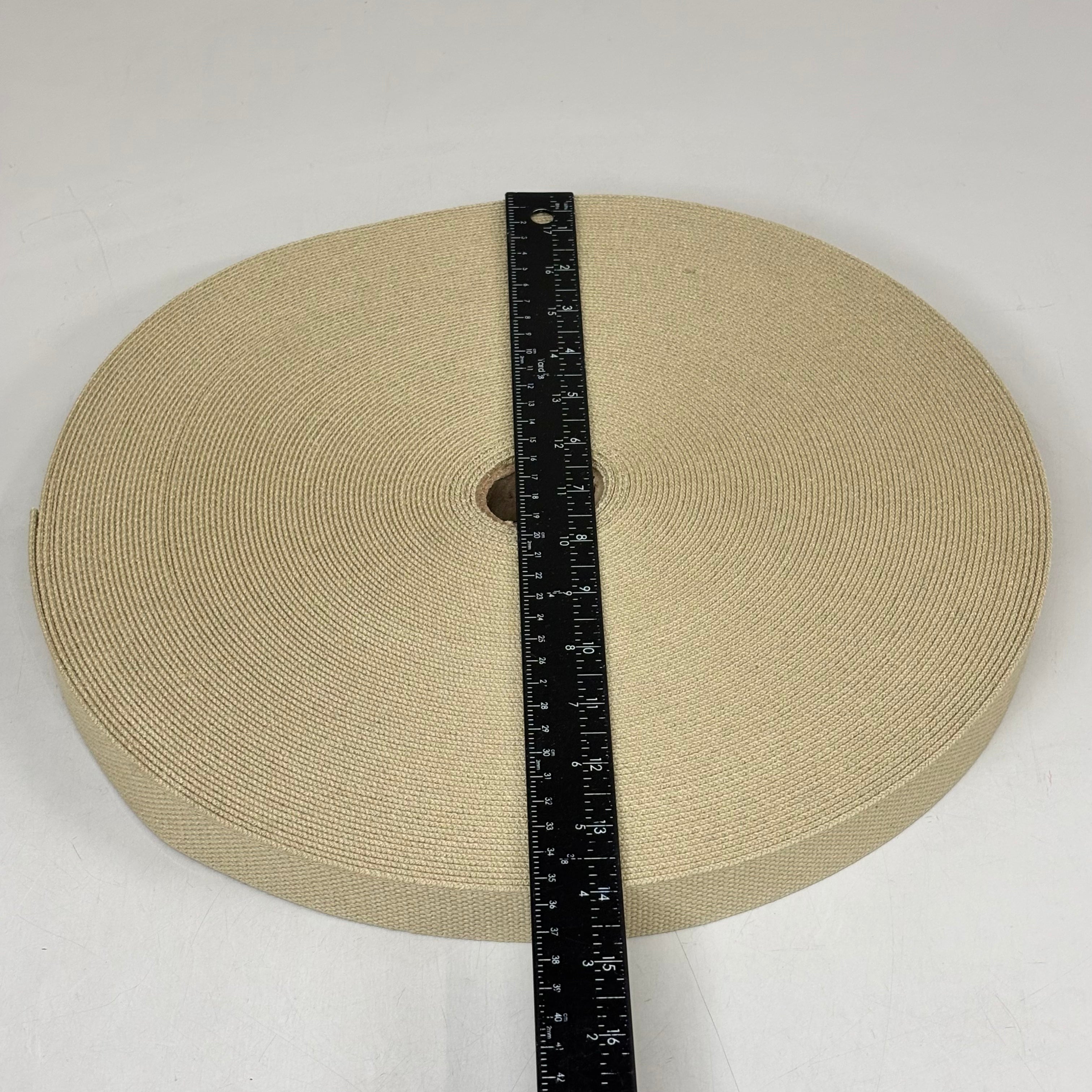 NORTH EAST KNITTING Heavy Duty Cotton Webbing/Belting 1-1/4"x50yds Beige WCAW