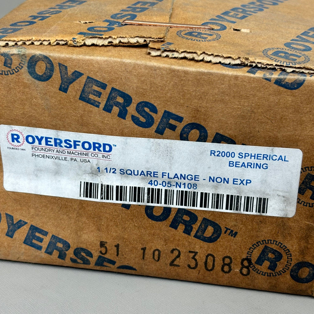 ROYERSFORD Spherical 4-Bolt Square Flange Bearing Non-Expansion 1-1/2"40-05-N108