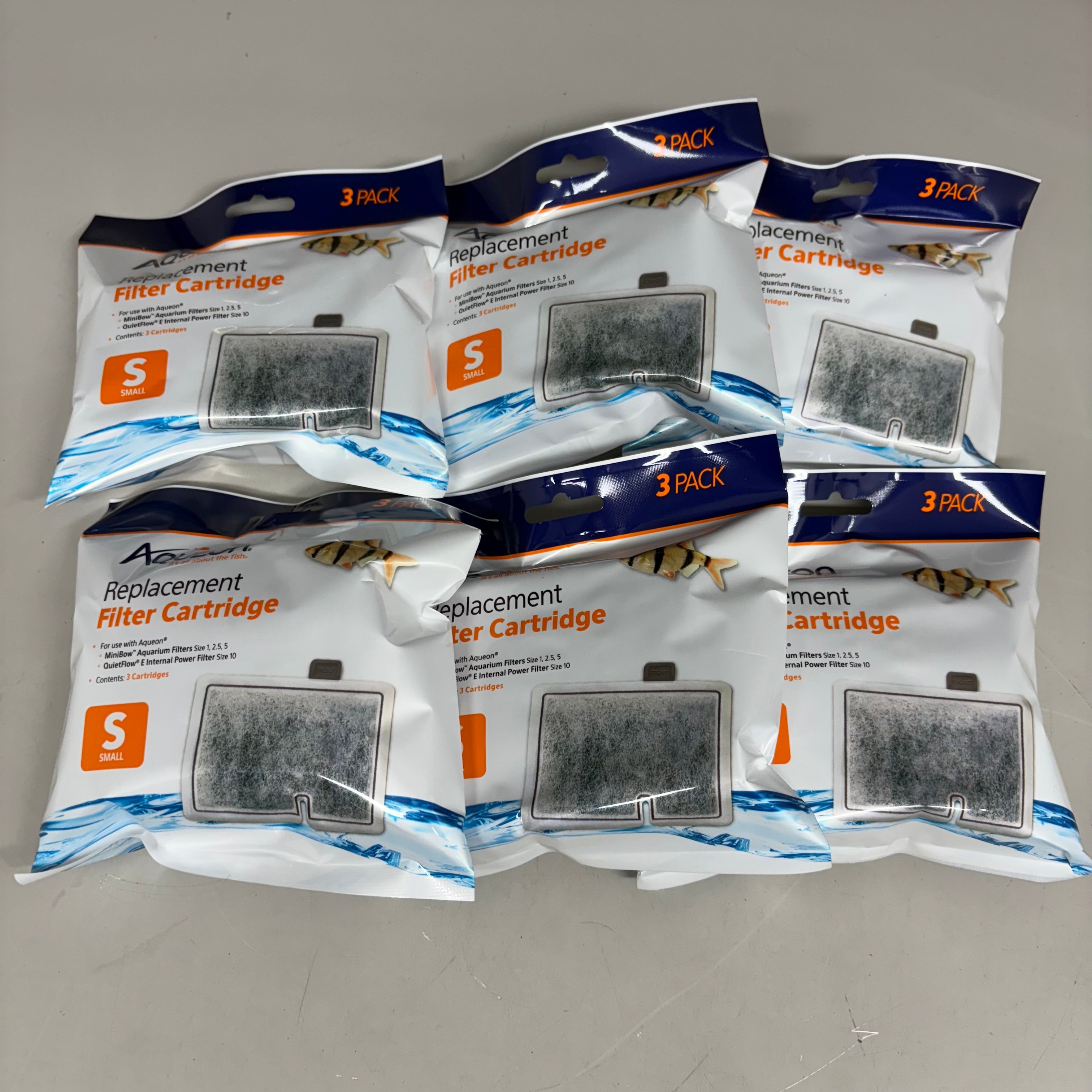 AQUEON (12 PACK) Replacement Filter Cartridges Size Small For Fish Tanks