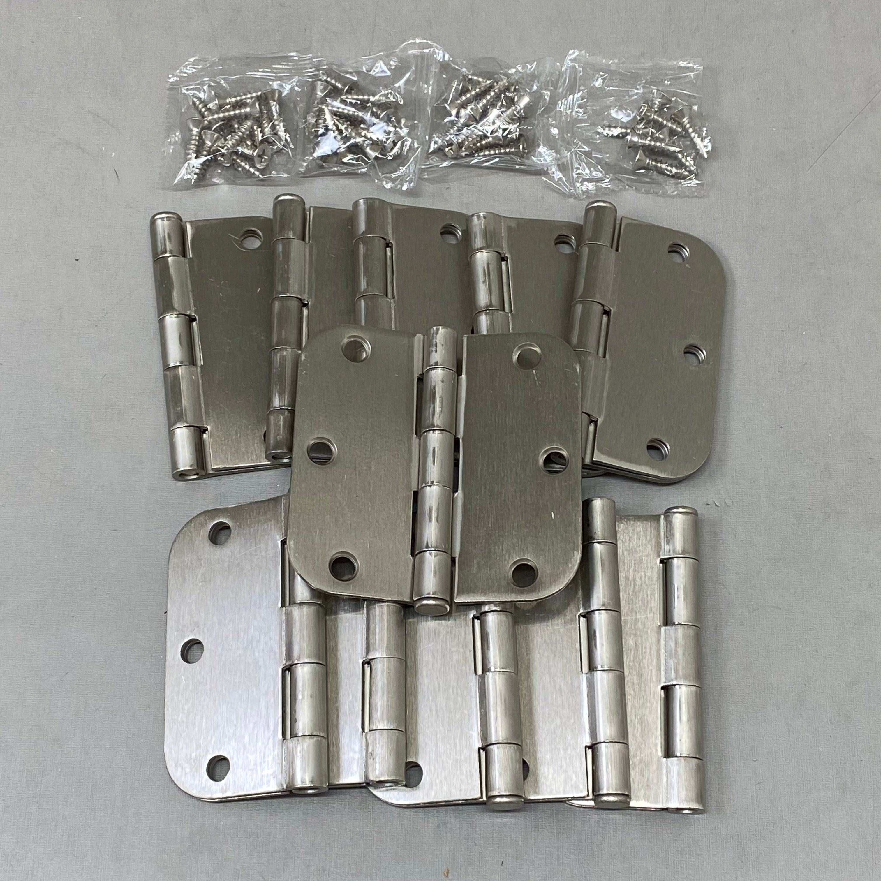 DESIGN HOUSE (10 Pack) Radius Satin Nickel Door Hinge 3 1/2", 5/8" Radius Corners 181420 (New Other- (See Images))
