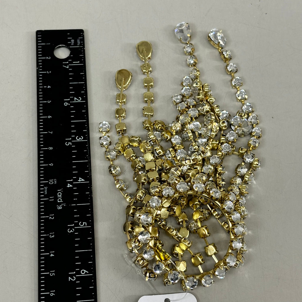 RAZ IMPORTS Jewel Tassel Wine Bottle Veil Metal/Plastic 6" Gold Rhinestone 4413511