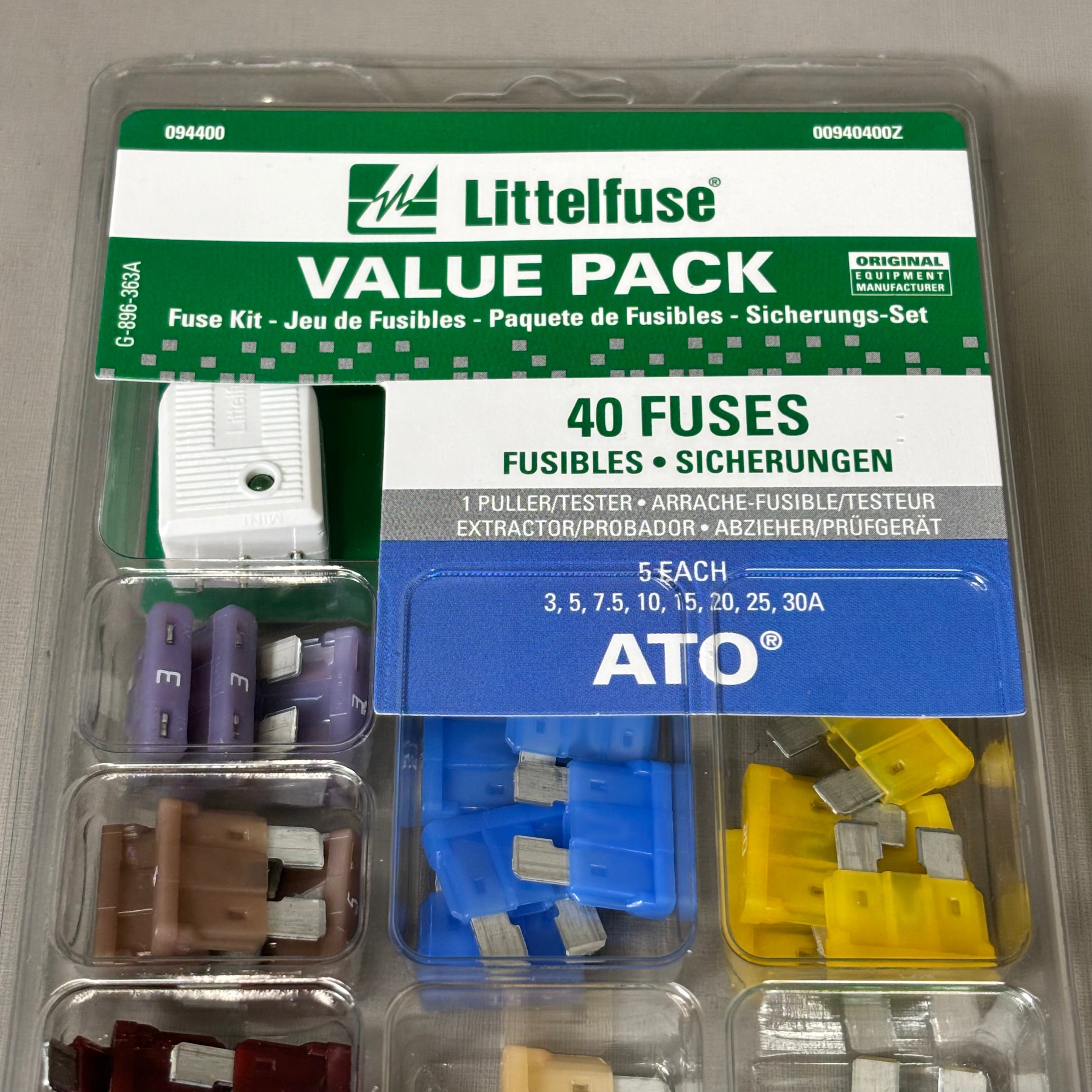 LITTLE FUSE (40 PIECE) Value Pack Various AMP ATO 32V  Multicolor 00940400Z