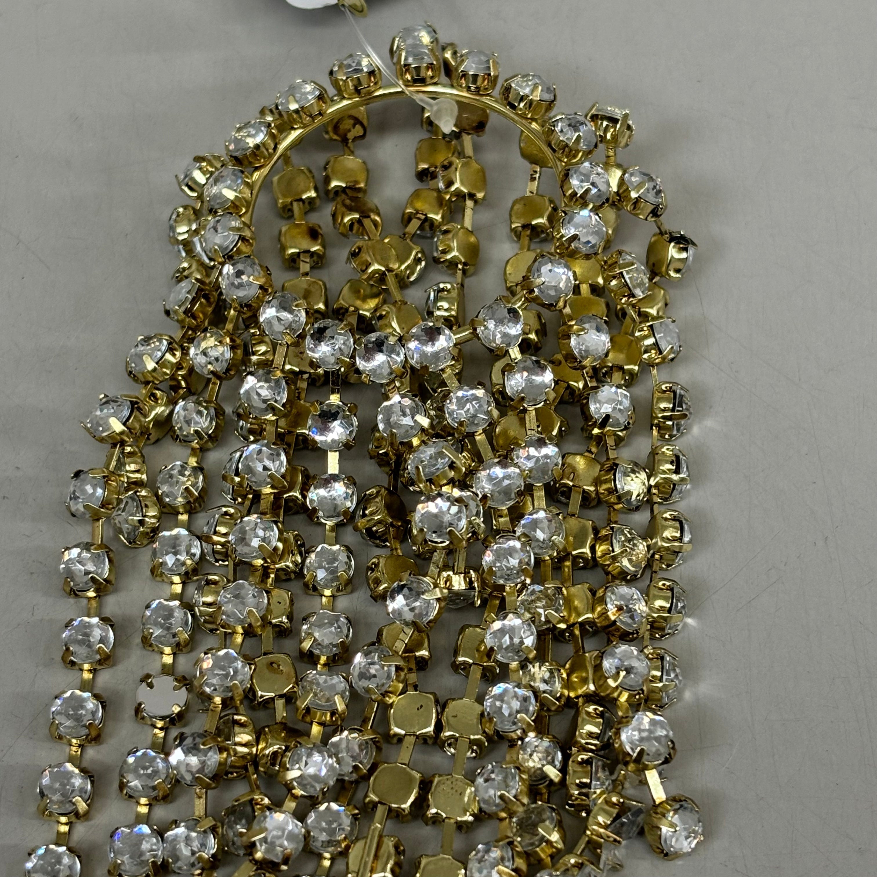 RAZ IMPORTS Jewel Tassel Wine Bottle Veil Metal/Plastic 6" Gold Rhinestone 4413511
