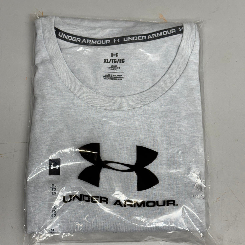 UNDER ARMOUR Men's UA Logo Embroidered Heavyweight Short Sleeve XL Harbor Blue-465
