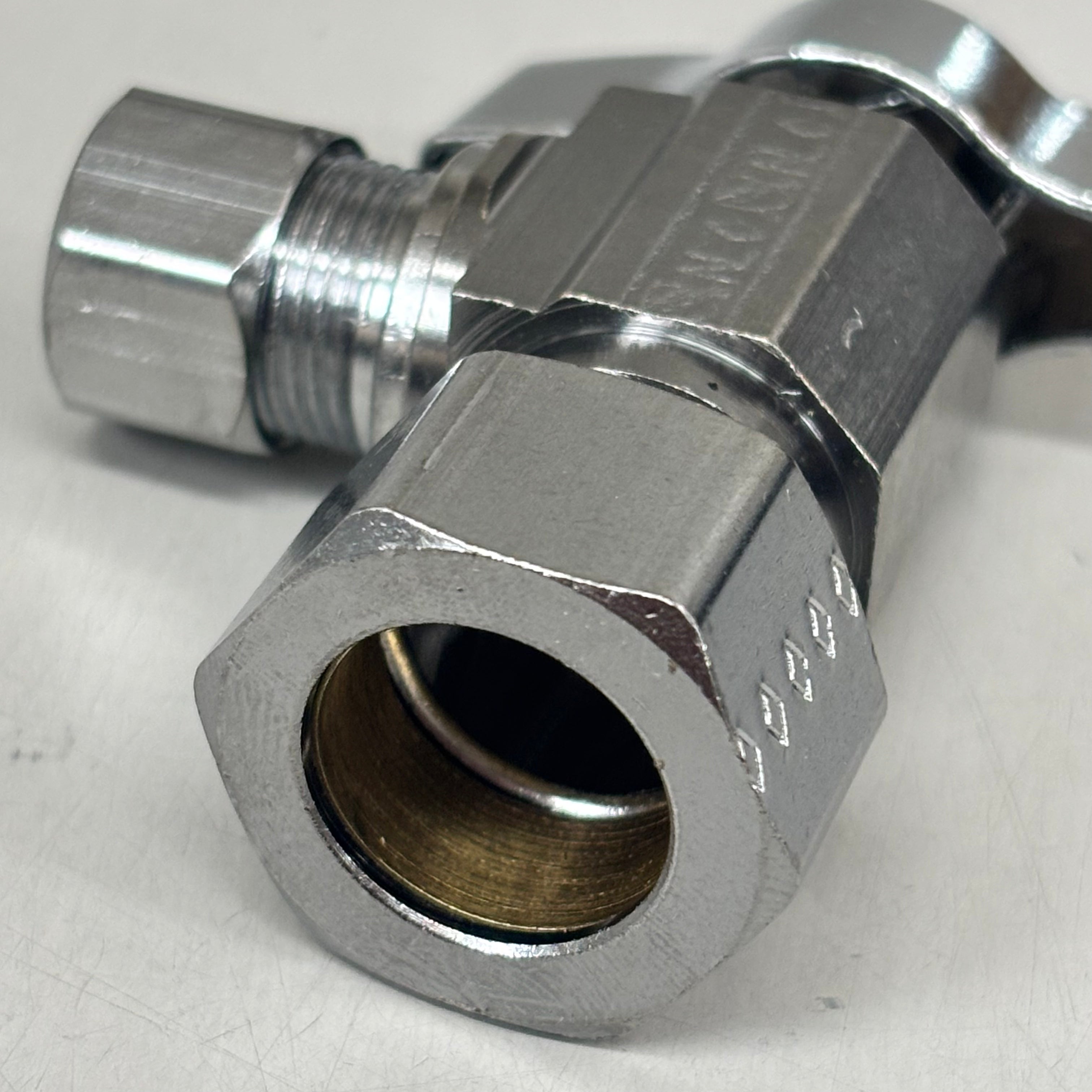 BRASSCRAFT 1/4 Turn Angle Ball Stop 1/2" NOM COMP In X 3/8" OD COMP Out KTCR19XC