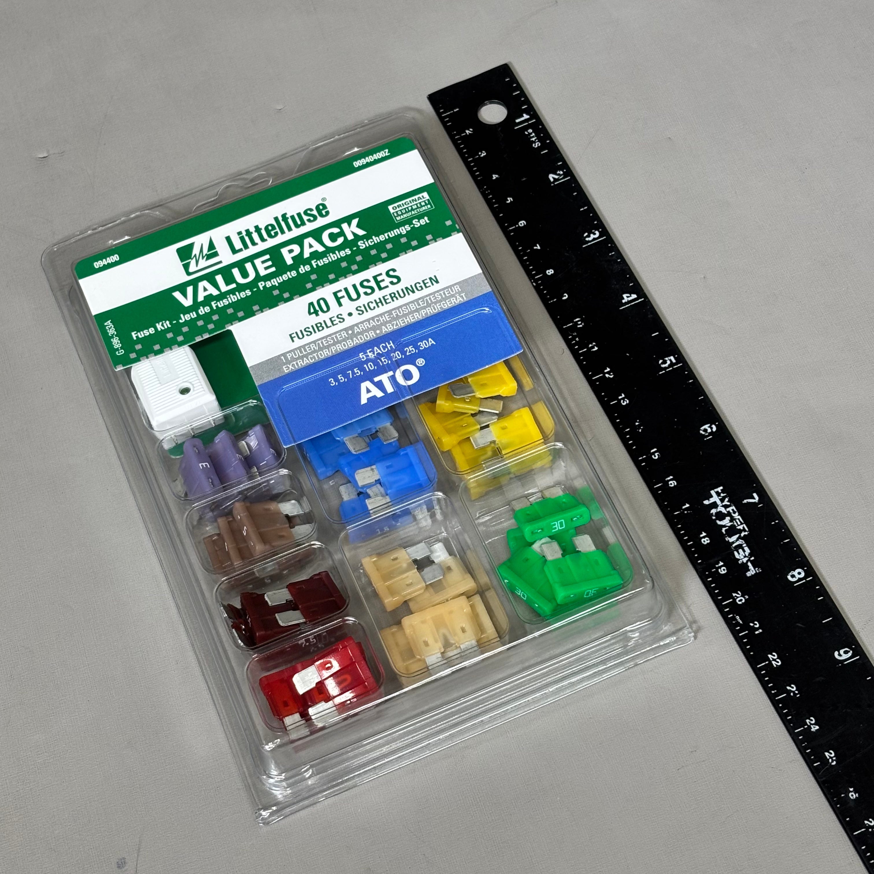 LITTLE FUSE (40 PIECE) Value Pack Various AMP ATO 32V  Multicolor 00940400Z