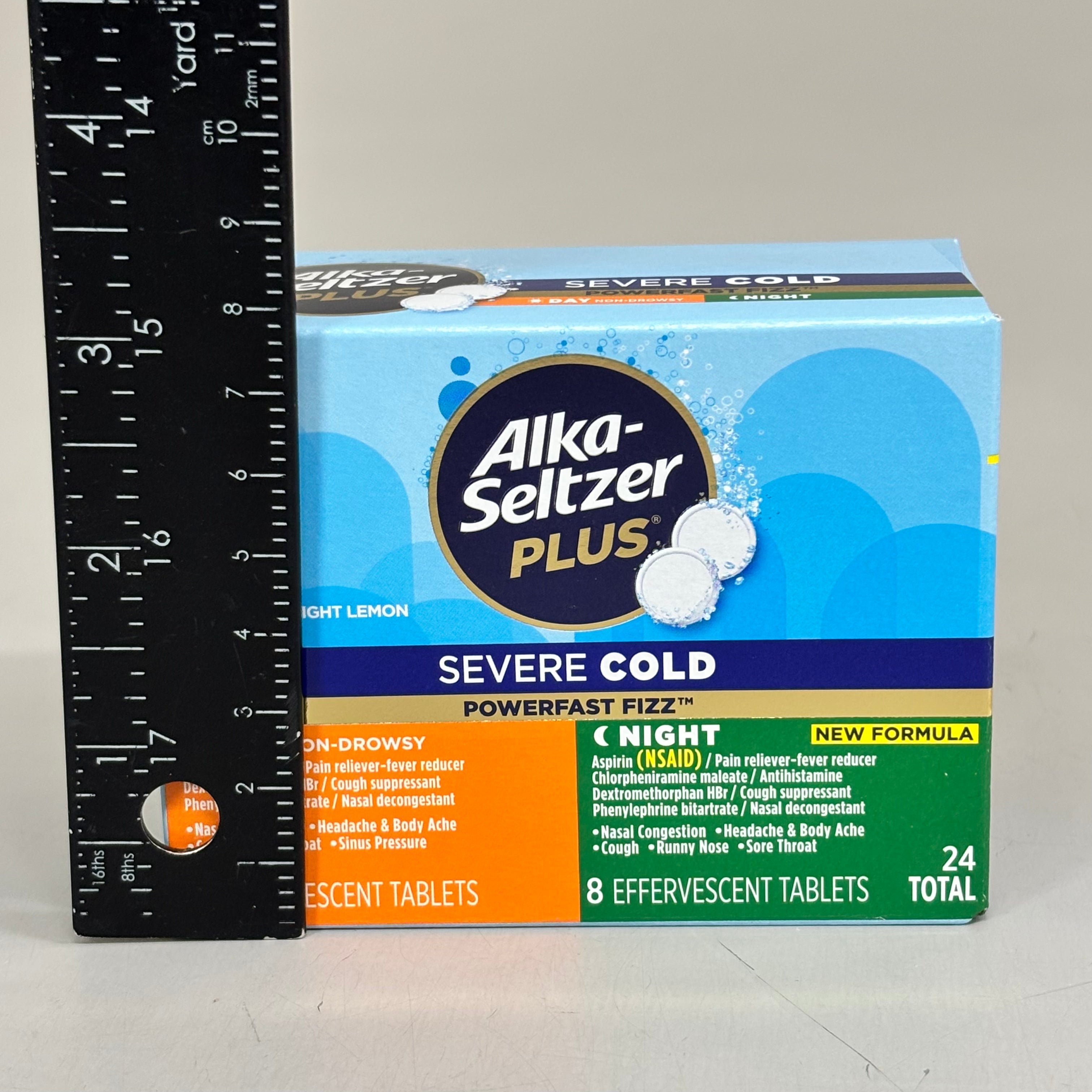 ZA@ ALKA-SELTSER PLUS (2 PACK, 24 TABLETS EACH) Severe Cold 16 Day + 8 Night Tabs BB 03/26 H