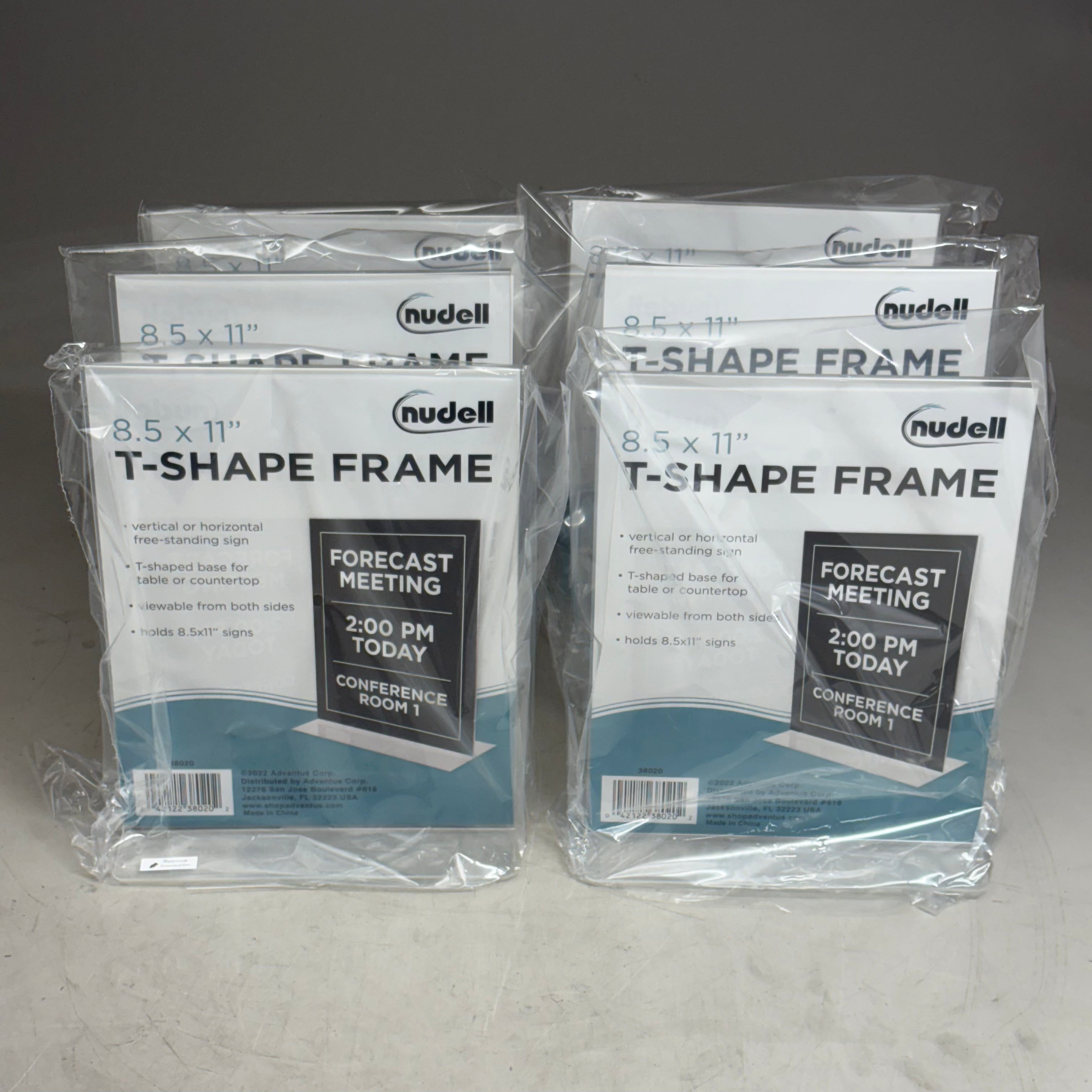 (5 PACK) NUDELL Acrylic Sign Holder 8.5 x 11, case of size sign holders Clear 38020