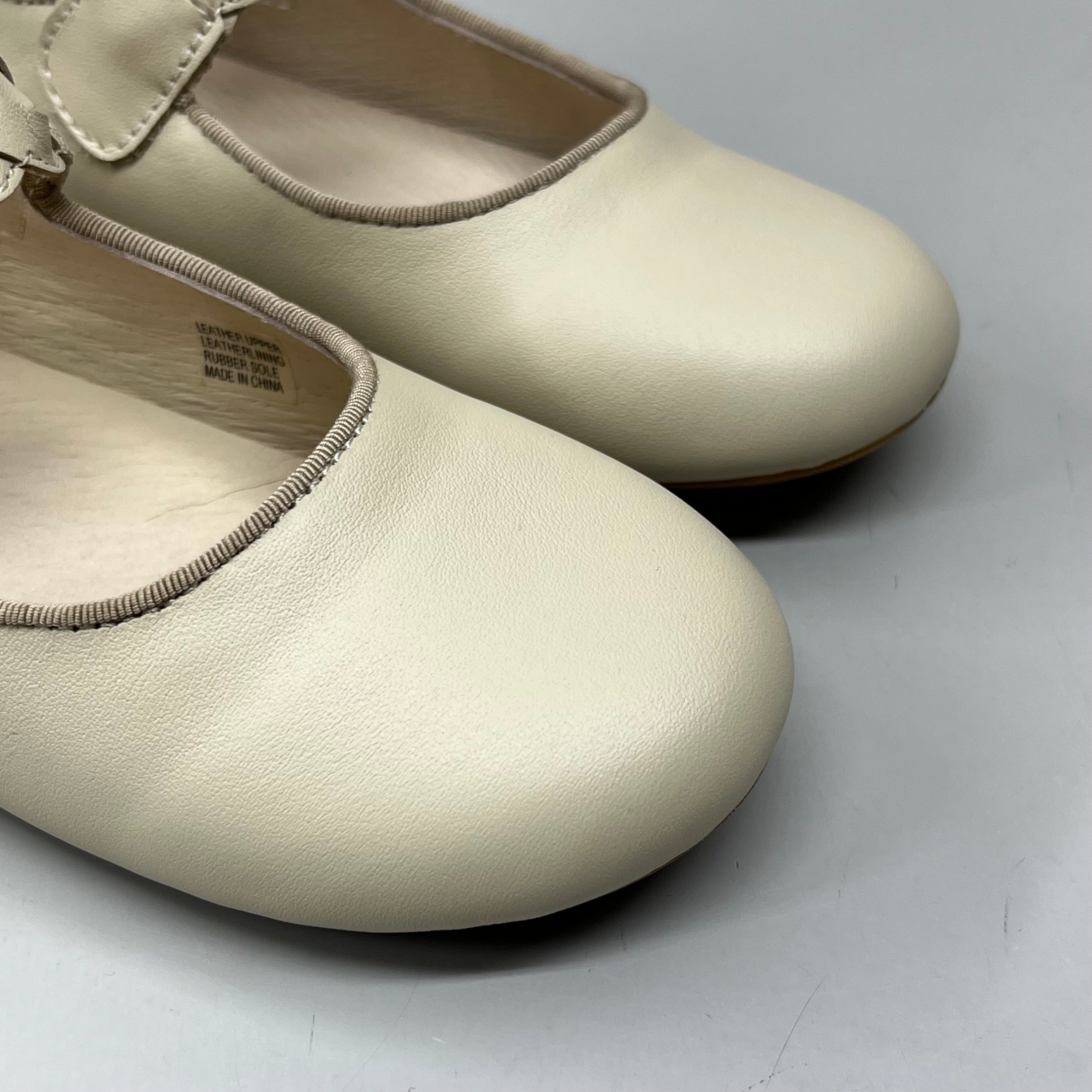 OLD SOLES Lady Plat Braided Strap Leather Shoe Kid’s Sz 22 US 6 Cream #817