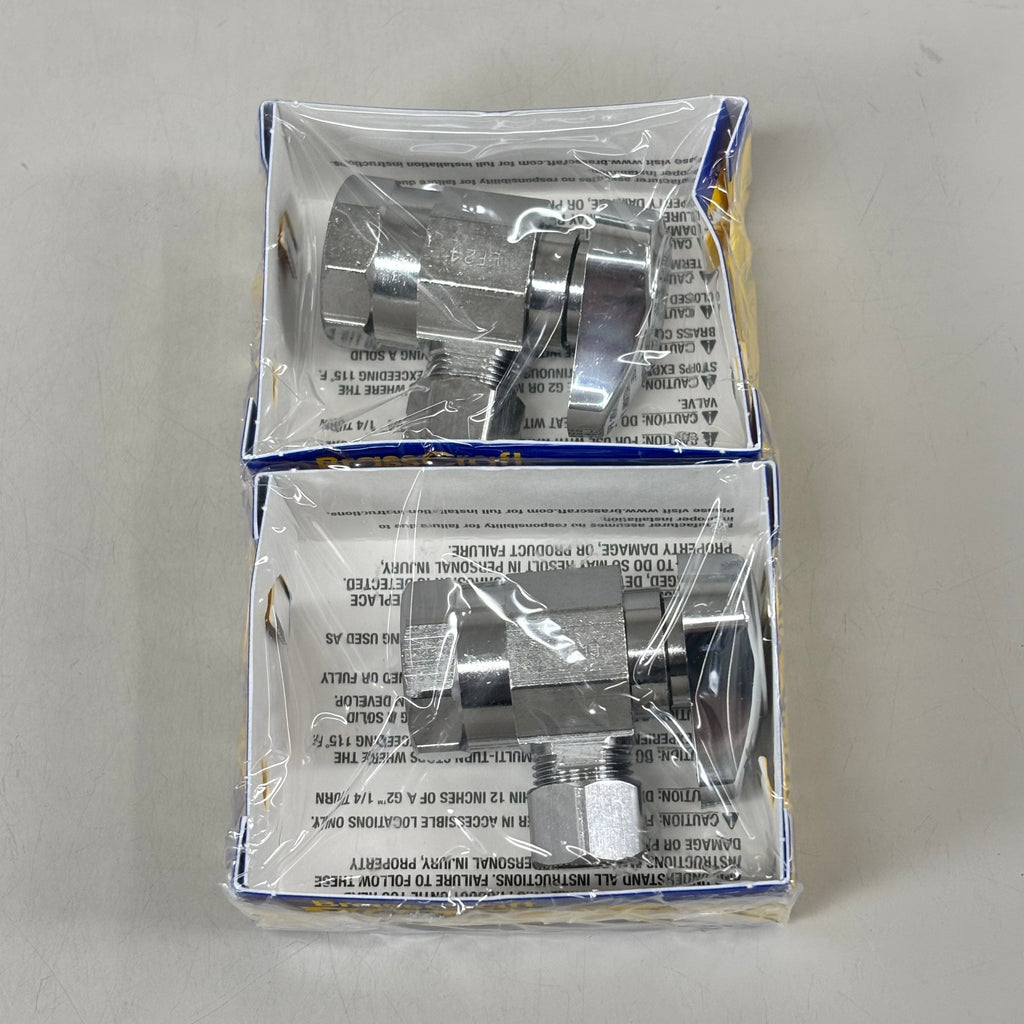 BRASSCRAFT (2 PACK) 1/4 Turn Angle Stop 1/2" FIP In X 3/8" OD COMPR Out G2R17XC