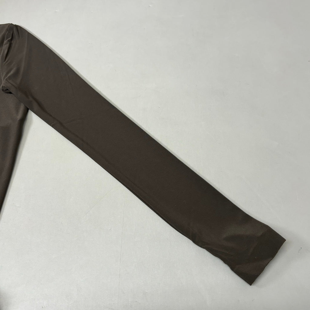 NORMA KAMALI Slim Fit Turtleneck Catsuit w/ Footsie Women's Sz XS/34 Chocolate