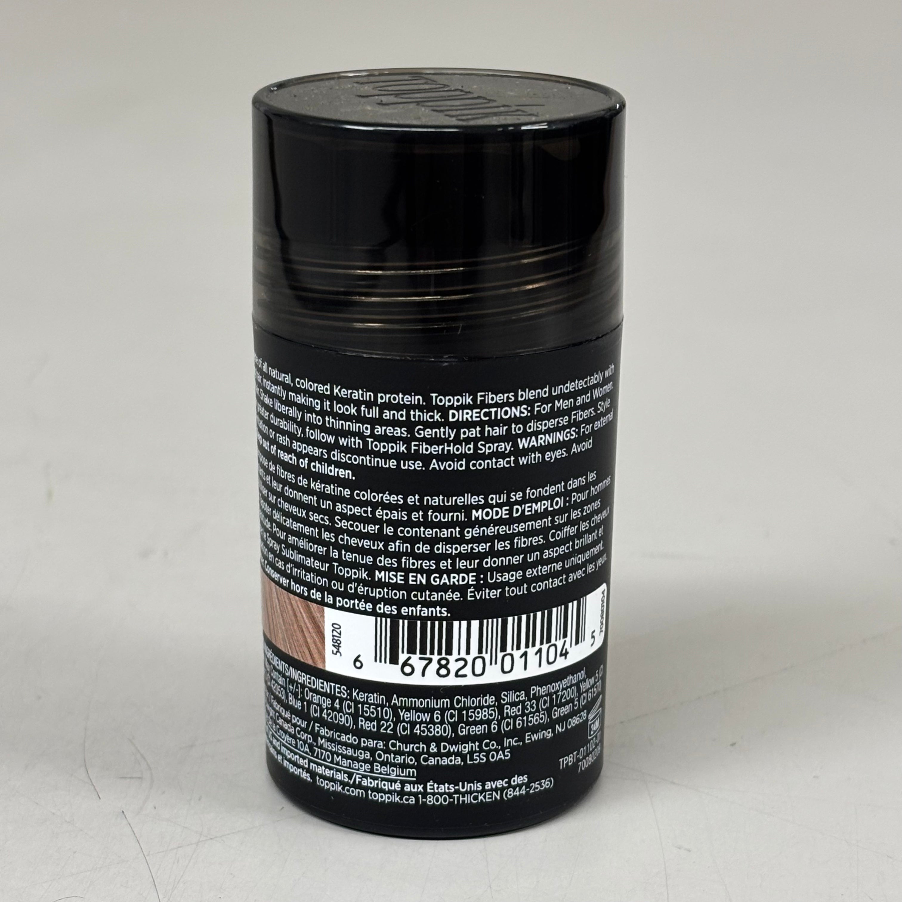 TOPPIK Safe & Natural Hair Building Fibers All Hair Types 0.42 oz Light Brown 548120
