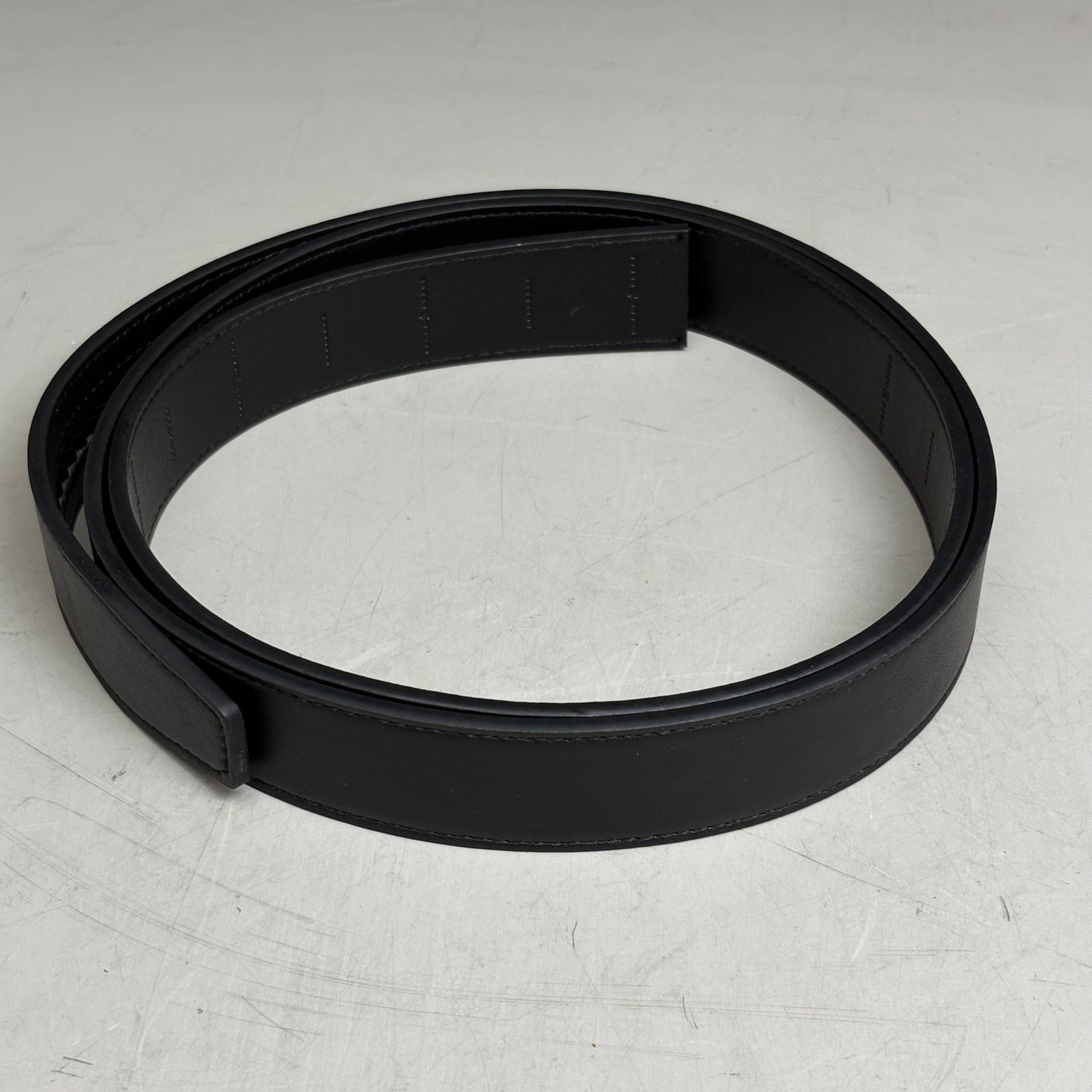 SLIDEBELTS Black Leather Belt Strap (Without Buckle)
