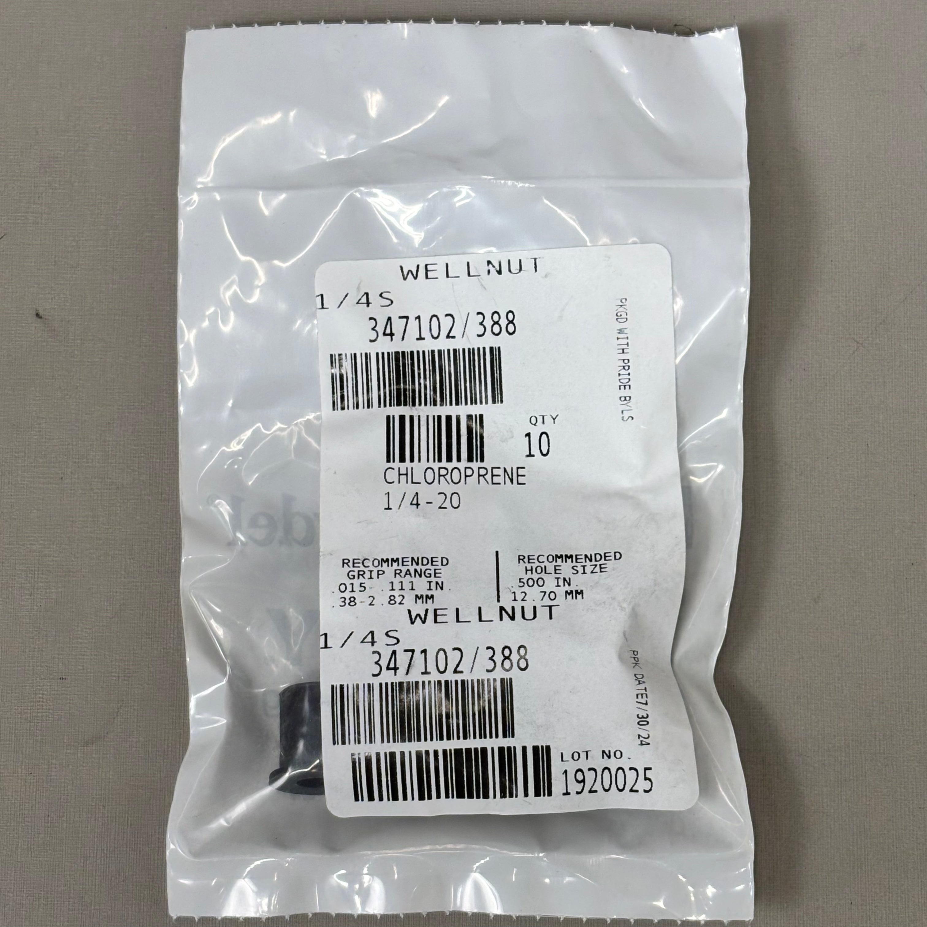 STANLEY (10 PACK) Engineered Fasting Well Nut 1-4-20 0.630 L Rubber 347102-388