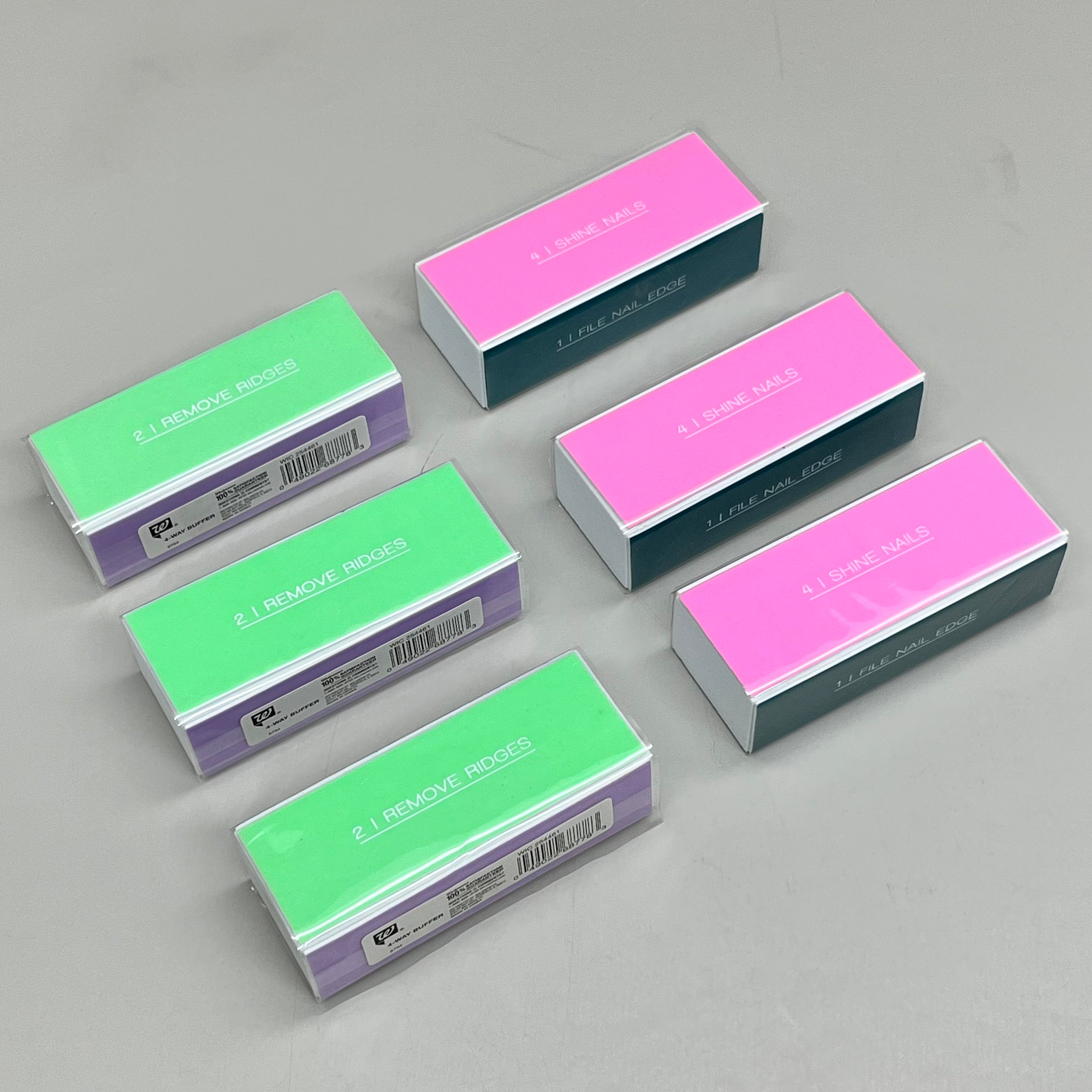 ZA@ WALGREENS (6 PACK!) 4-Way Nail Buffer 3 1/2" Multi-Color WIC 254461 A