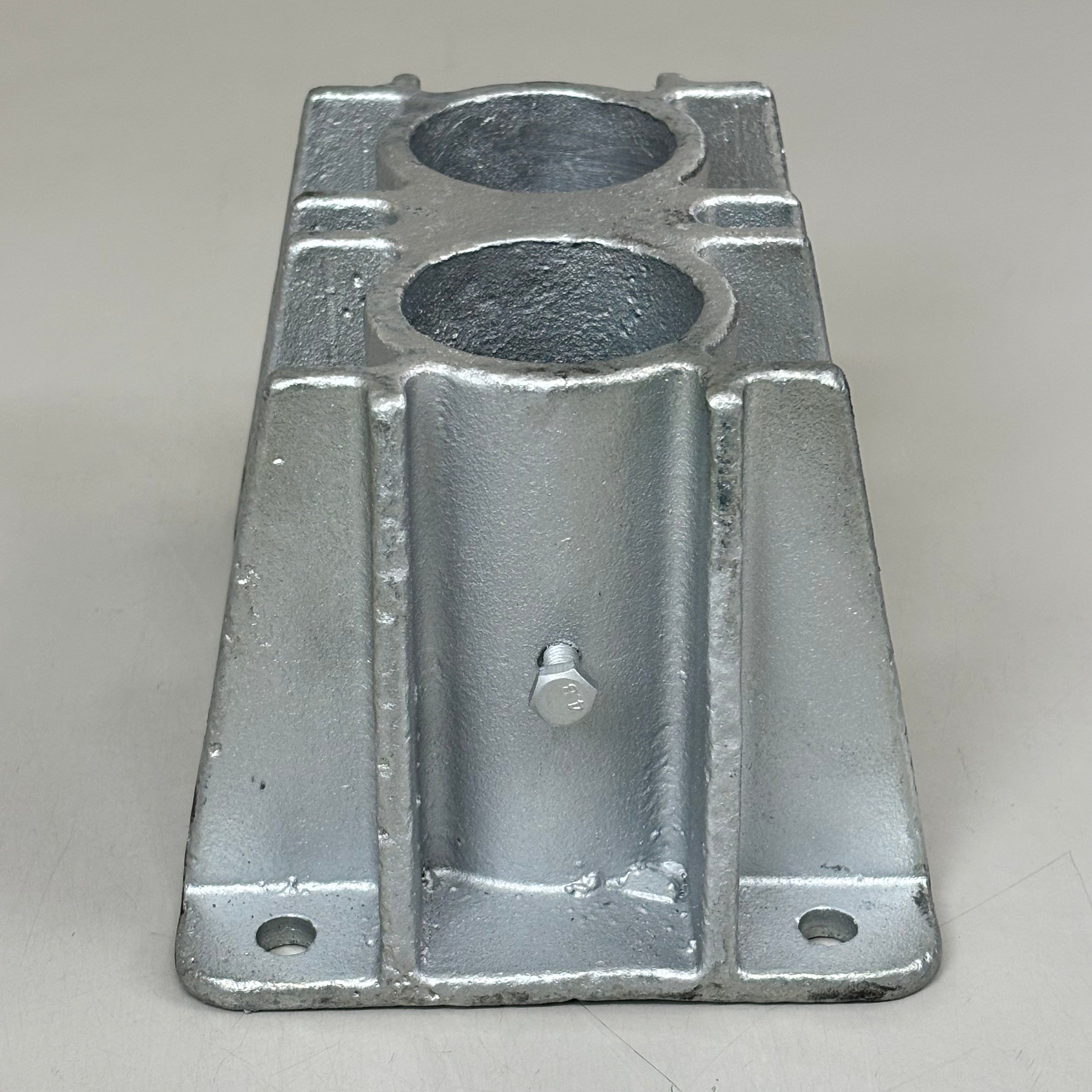 VESTIL Steel Pipe Safety Railing Double Socket Cast Steel 7"L x 5"W Unfinished