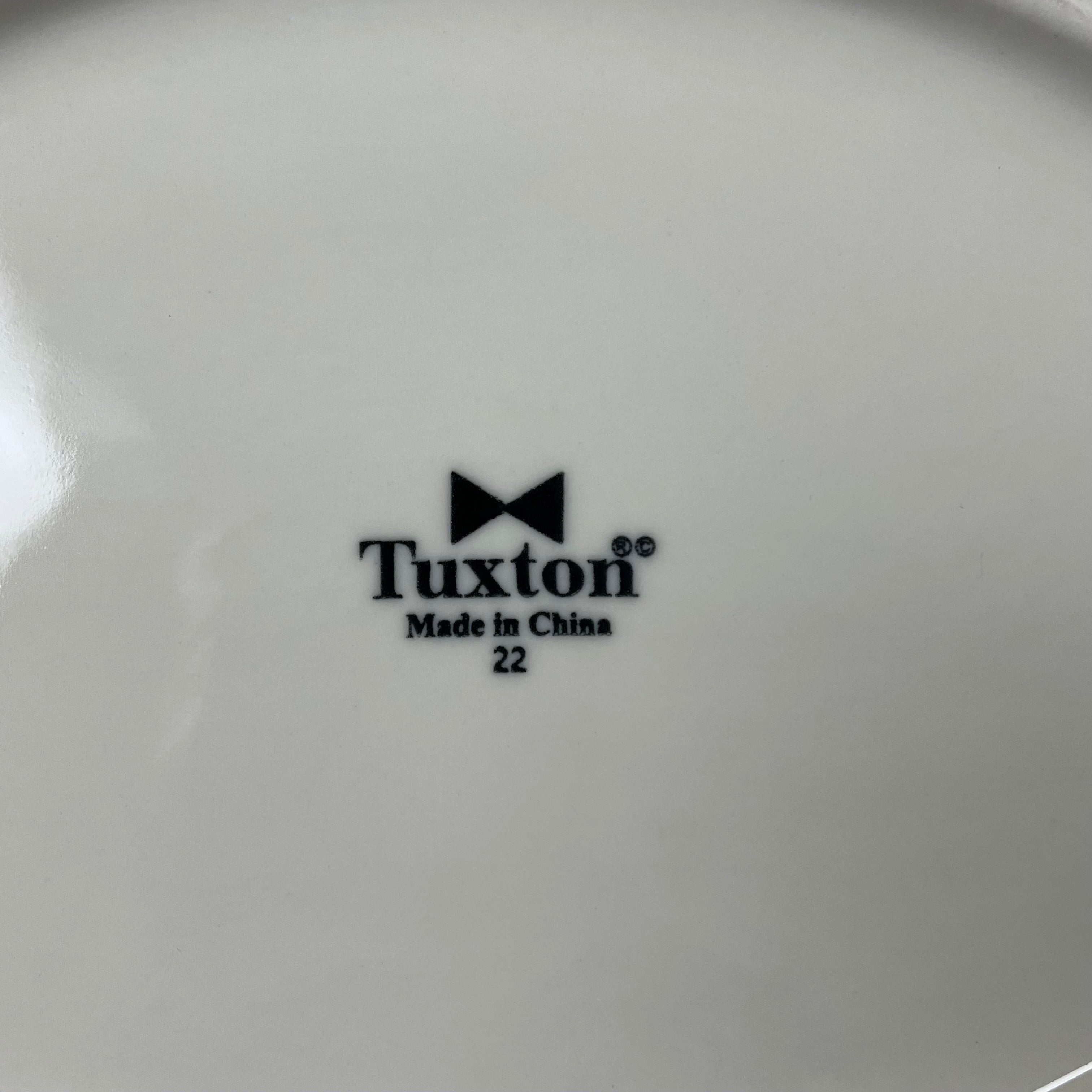 TUXTON (12 PACK) Oval Platter China Eggshell White w/ Blue Band 11"-1/2" IHP-020
