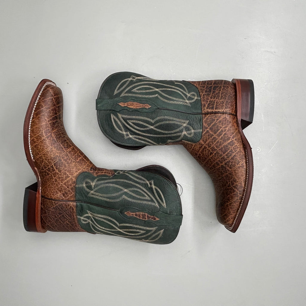 Tony Lama Tapadera Walnut Elephant Print Cowhide Style #TL317 Men's Size 11 EE