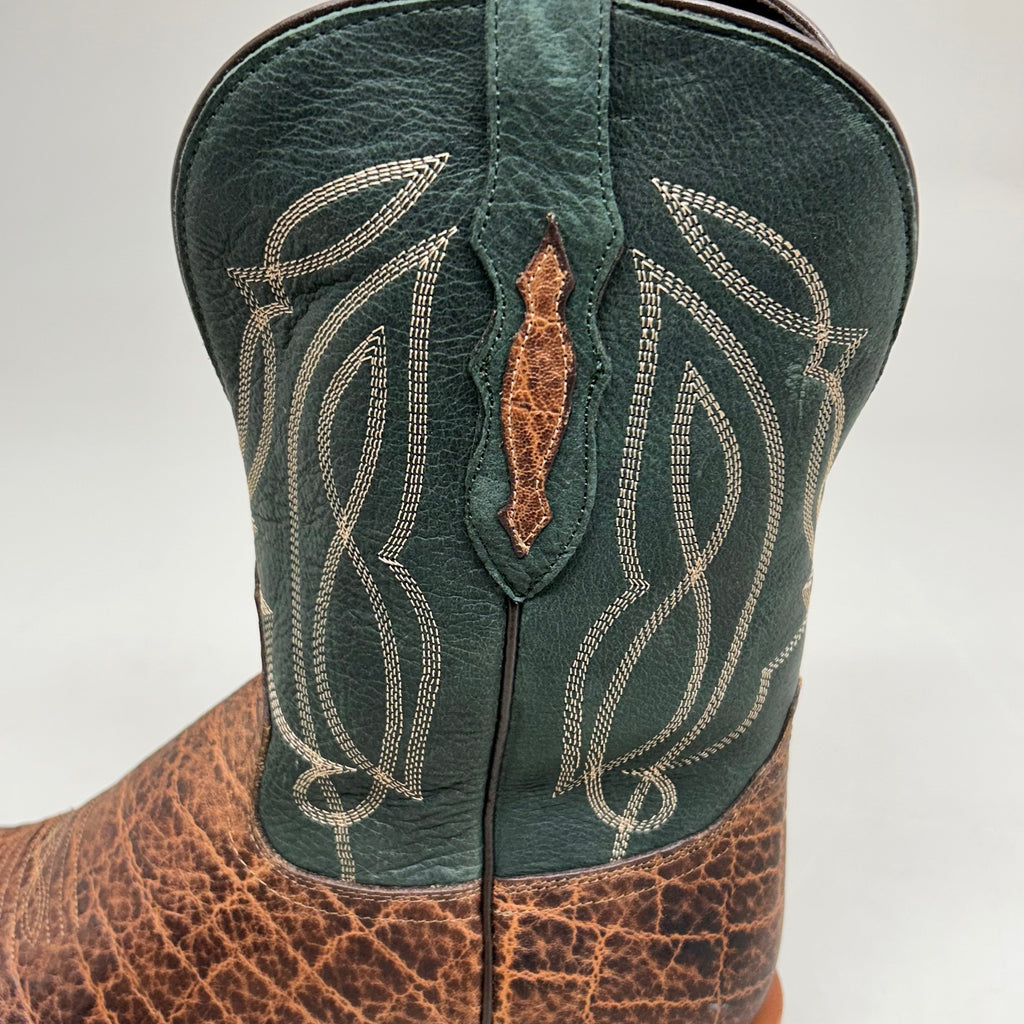 Tony Lama Tapadera Walnut Elephant Print Cowhide Style #TL317 Men's Size 10 EE