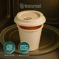 8 Oz Sugarcane Bagasse Compostable Cups with Lids, Eco-Friendly Disposable Cups, Leak-Resistant, Microwave Safe, BPA-Free