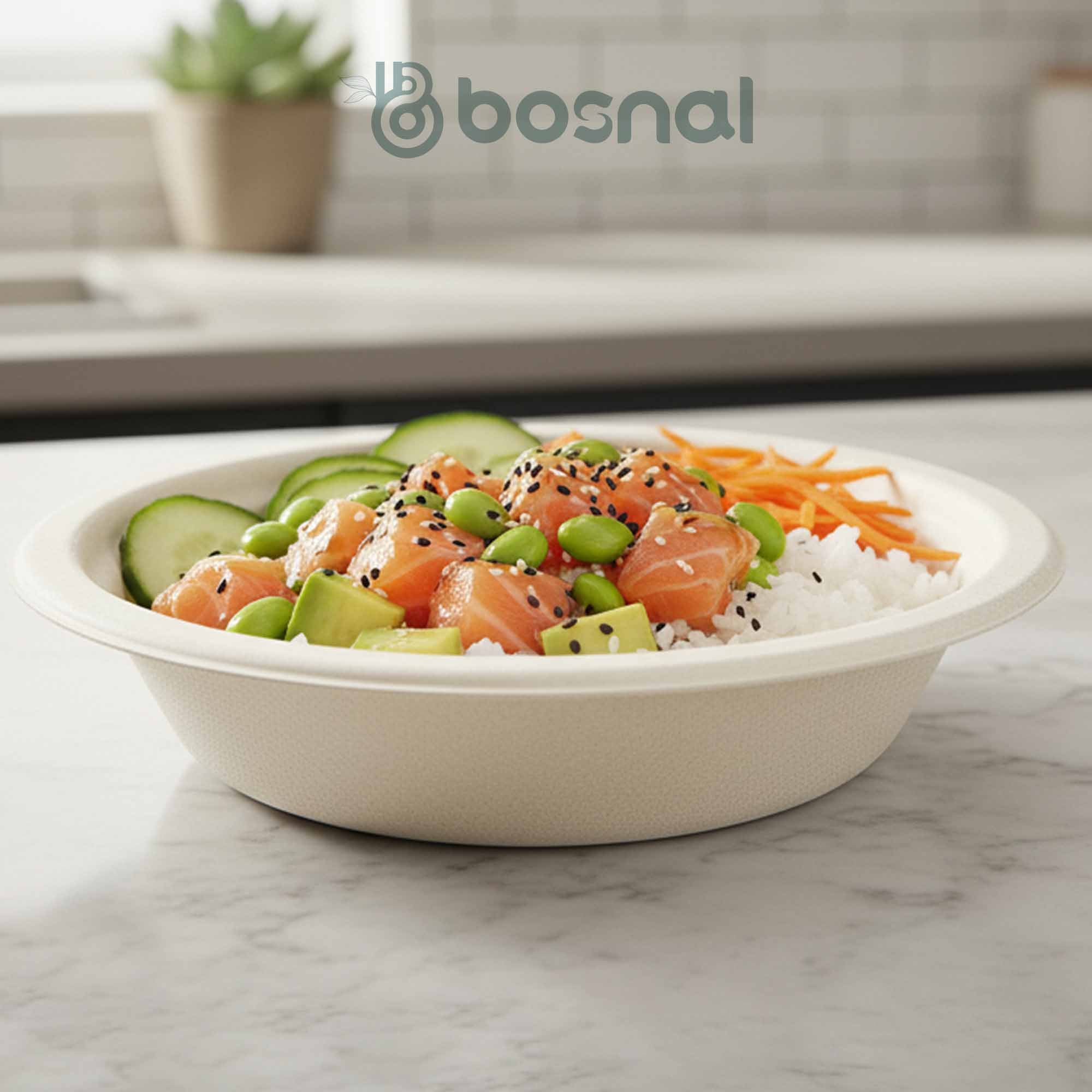 10 Inch Round Plates with 16 Oz Bowls & Cutlery, 100% Plant-Based Sugarcane Bagasse, Compostable, Eco-Friendly, Microwave Safe