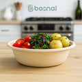 32 Oz Round Sugarcane Bagasse Compostable Bowls, Eco-Friendly Disposable Bowls, Microwave Safe, BPA-Free, Leak-Resistant
