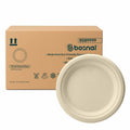 10 Inch Round Compostable Plates – 500 Pcs, 100% Sugarcane Bagasse, Eco-Friendly Disposable Plates for Hot & Cold Meals, Microwave Safe, BPA-Free, Sturdy