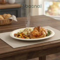 10 Inch Oval Bagasse Compostable Plates, Eco-Friendly Biodegradable Sugarcane Tableware, Durable for Parties & Everyday Use